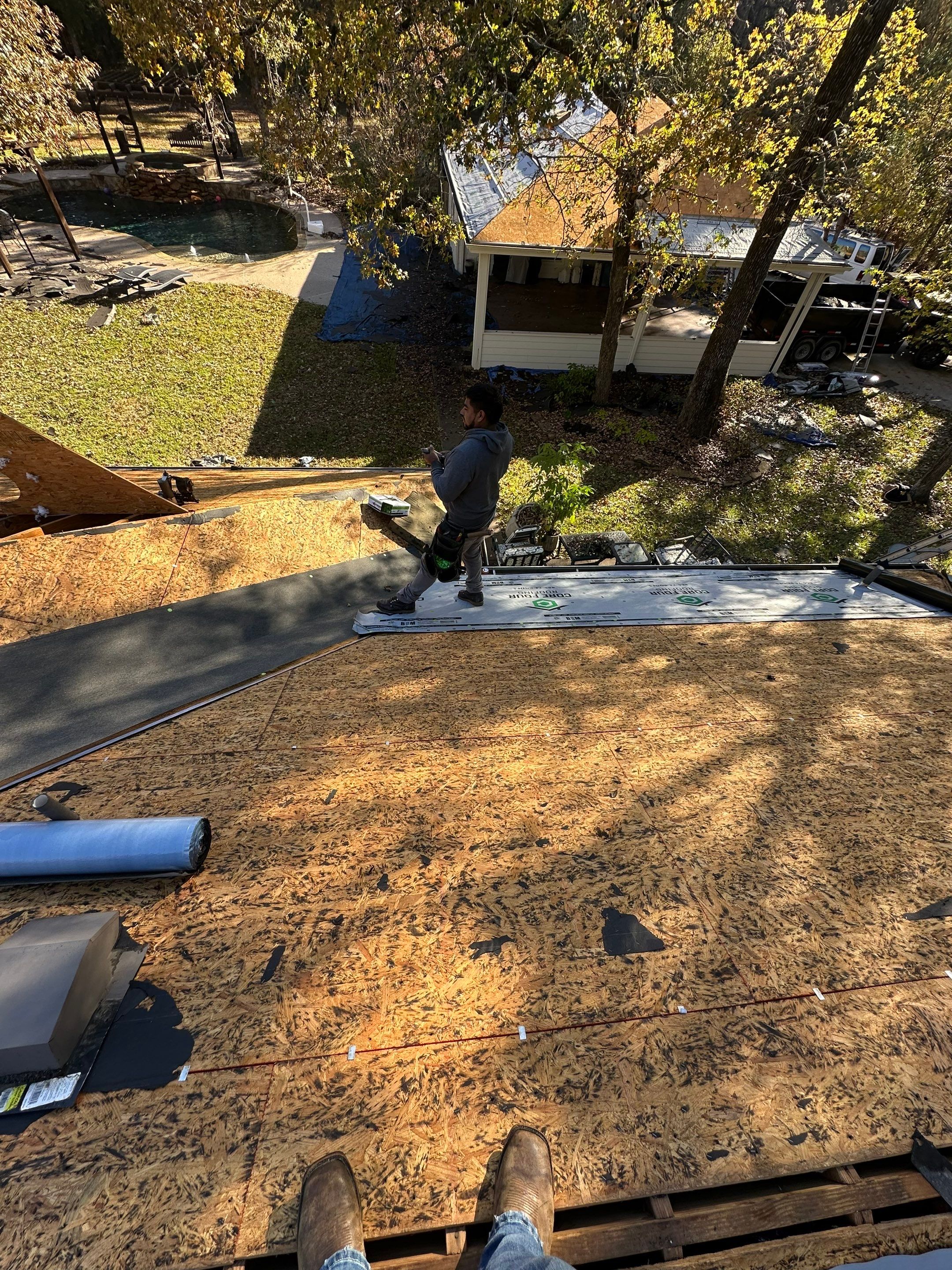 Residential Roofing Installation using GAF Timberline HDZ in Montgomery by Core Four Roofing