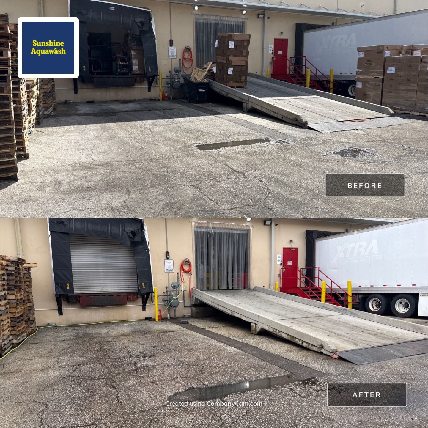 Commercial Loading Dock & Dumpster Area Cleaning Transformation by Sunshine AquaWash
