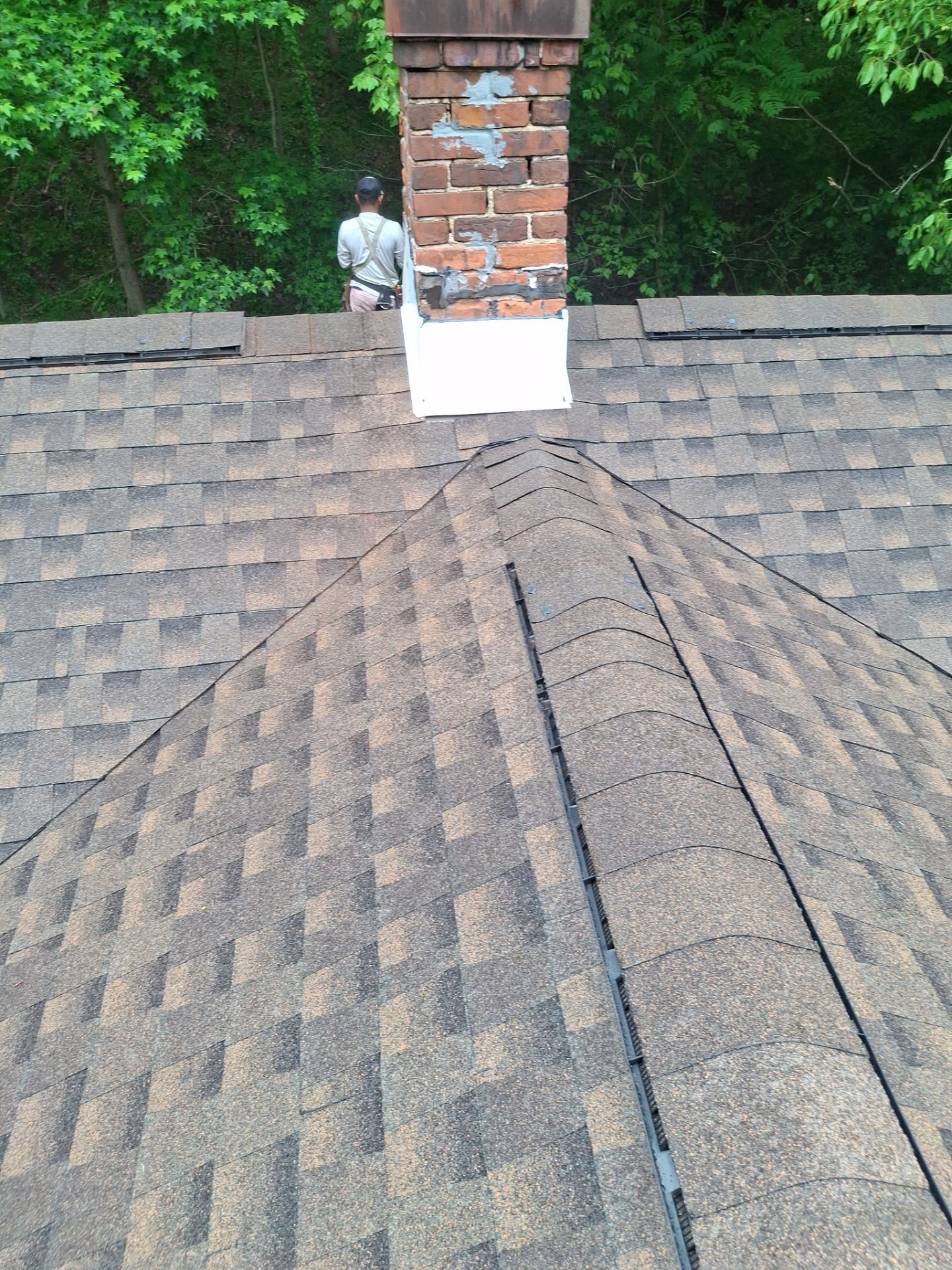 Residential Roofing Installation using GAF Timberline HDZ Barkwood by Rainstoppers Roofing