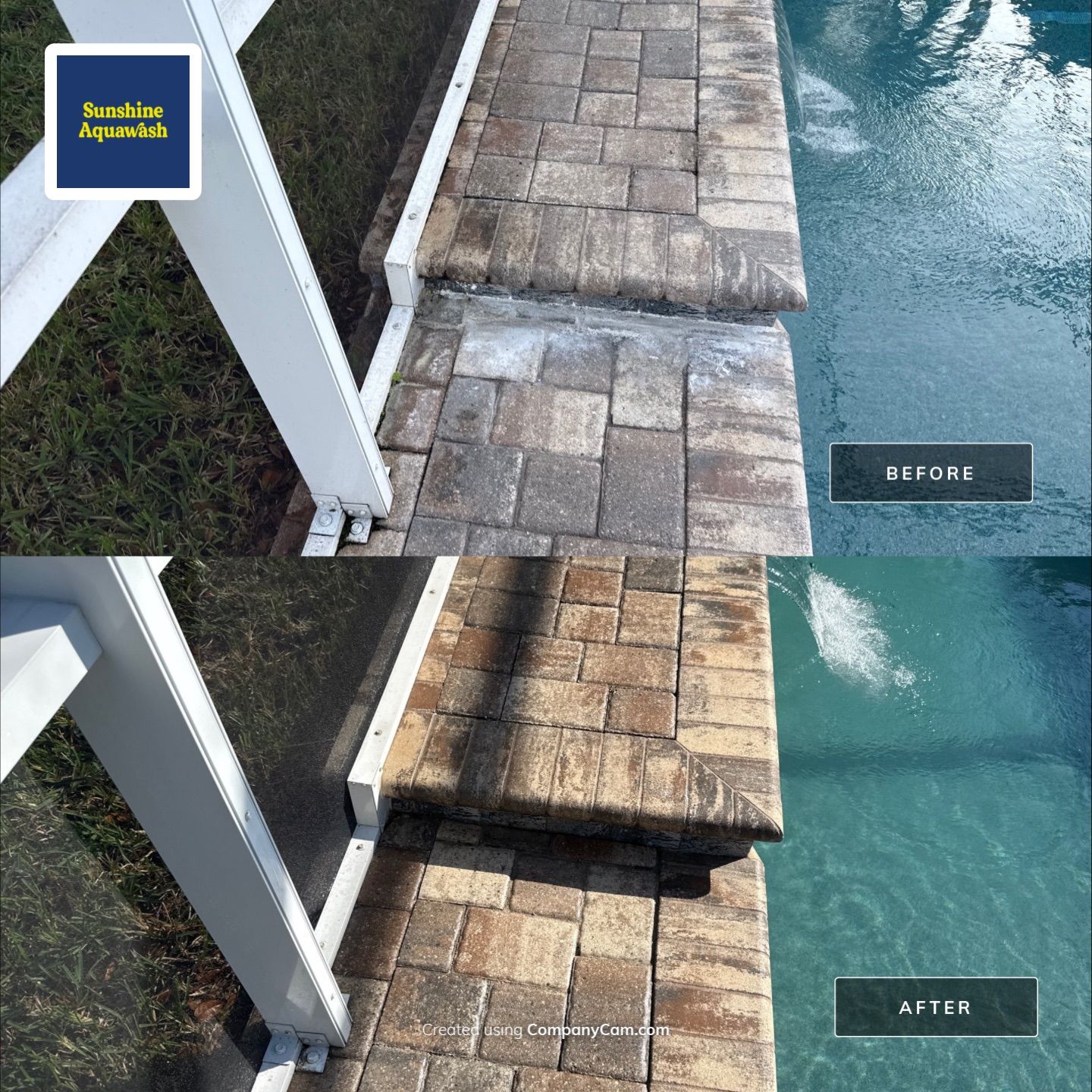 Paver Pool Deck Cleaning & Pool Cage Cleaning in River Point of Manatee – Bradenton, FL by Sunshine AquaWash
