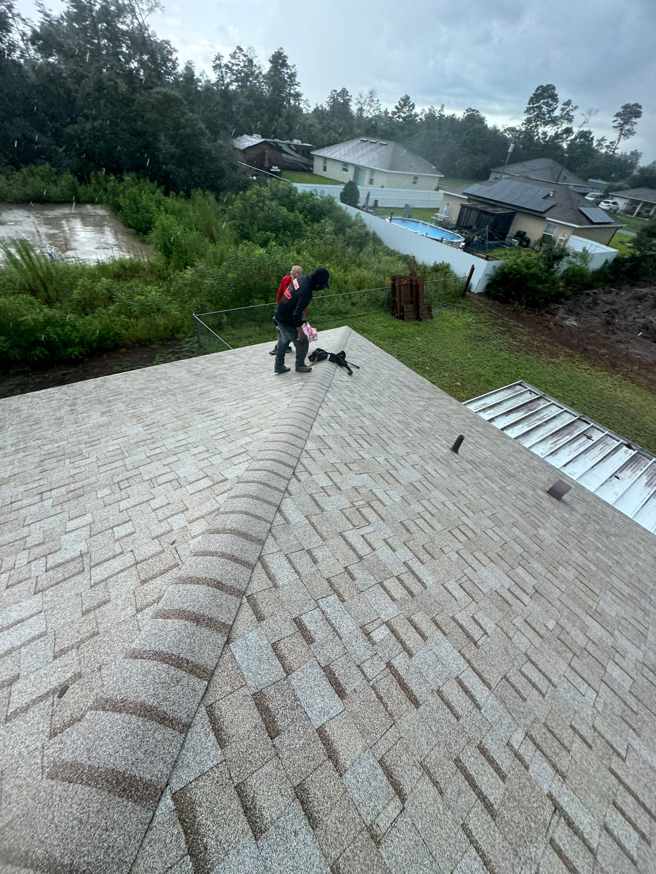 Amber Color Shingles on a new Ocala Reroof by Brehm Roofing