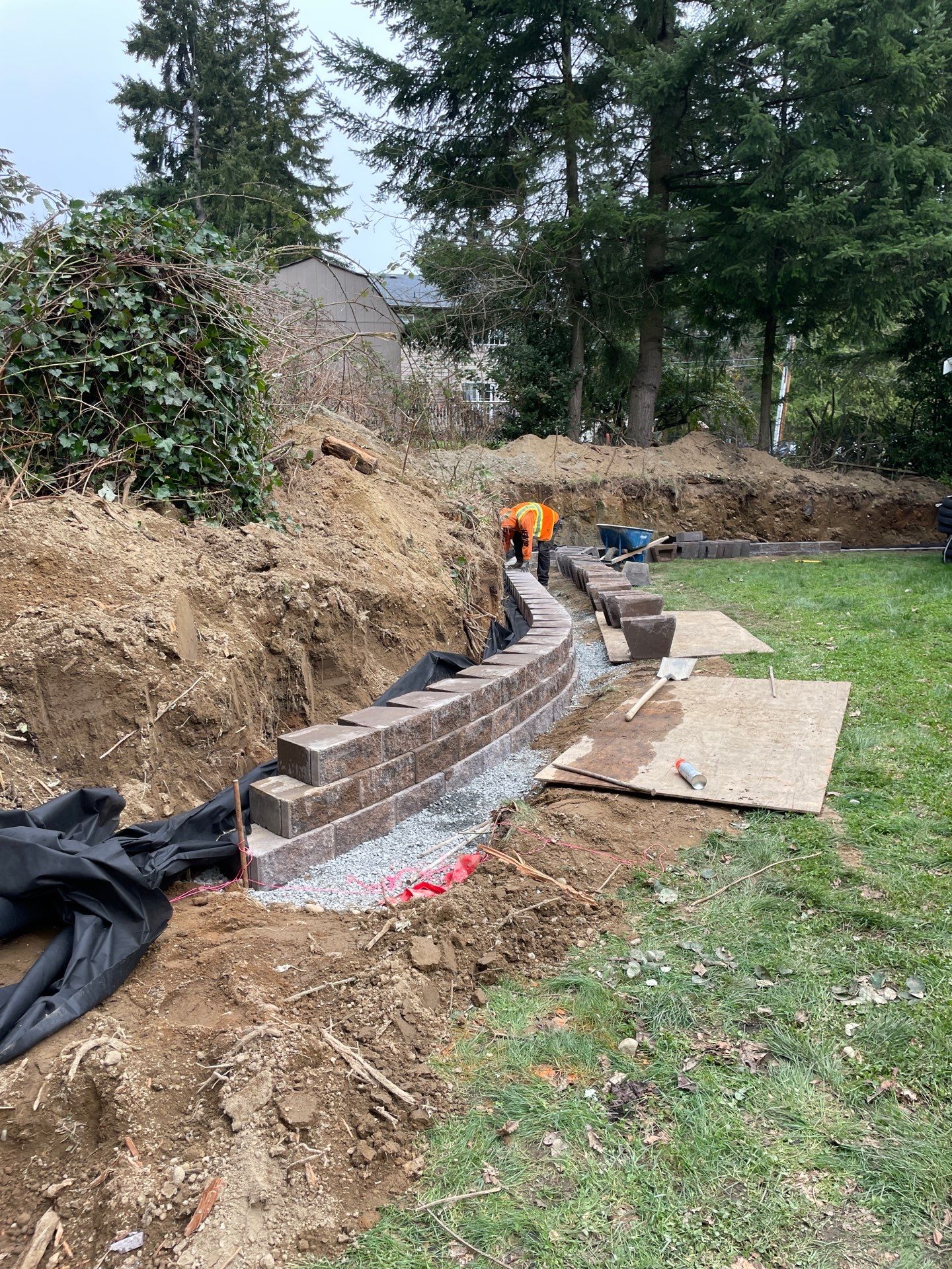 Retaining Wall and Backyard Renovation | Everett  by Jireh Asphalt & Concrete Inc 