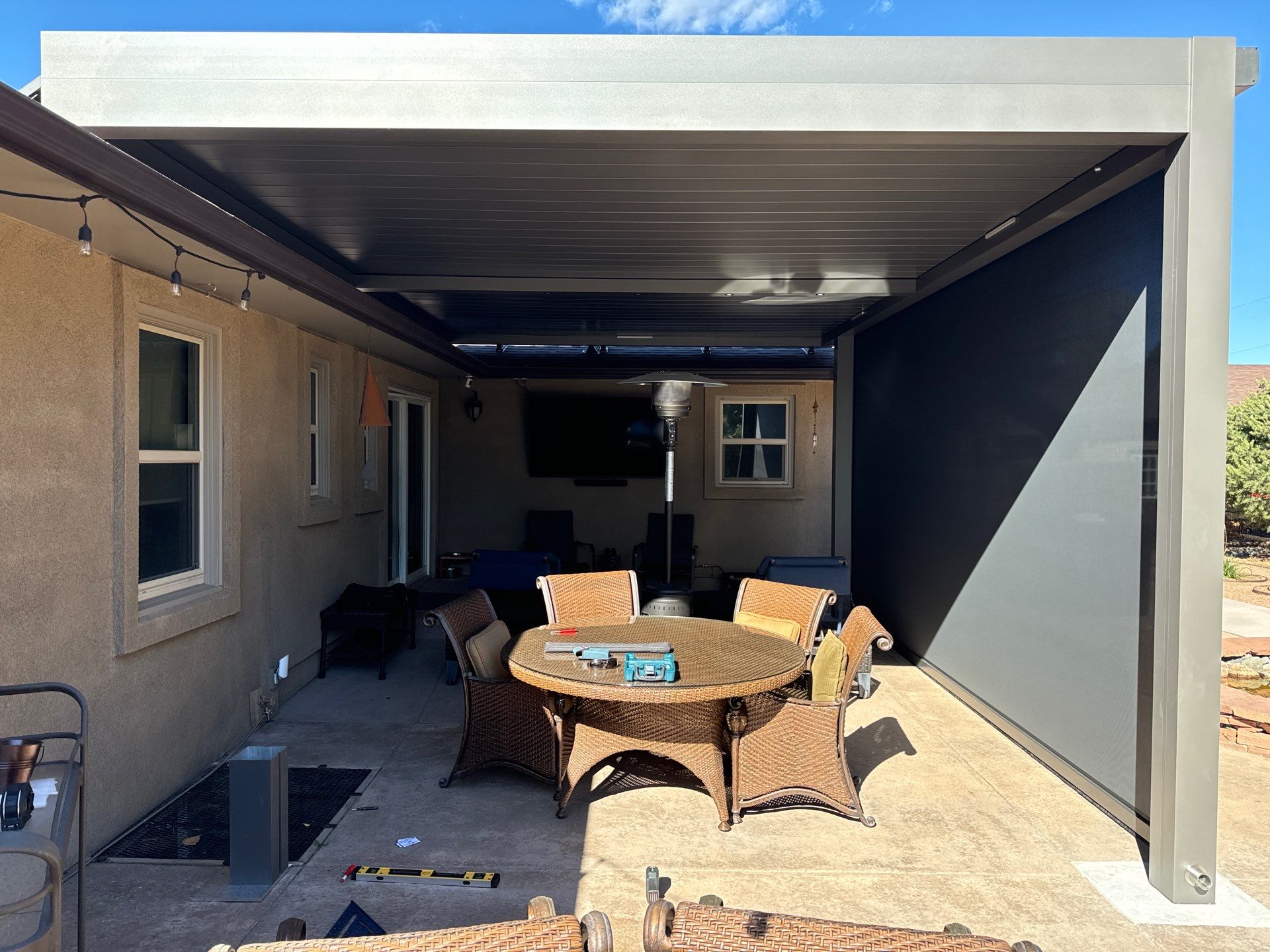 Motorized Aluminum Pergola & Exterior Screens by Outdoor Solutions Colorado