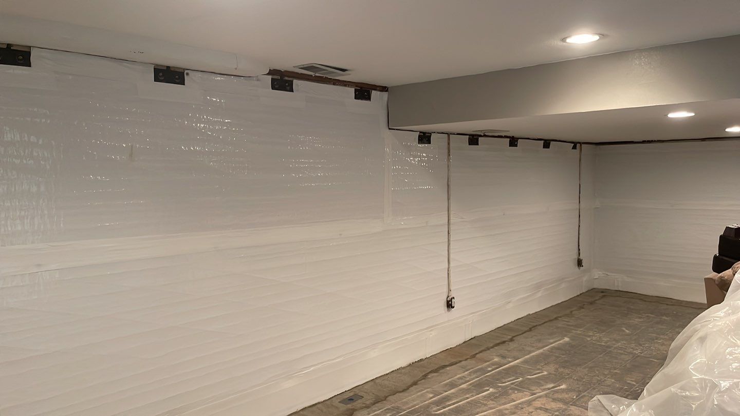 Embedded Fiber Reinforcement and Basement Waterproofing using GrateDrain Waterproofing System by Toledo Basement Repair