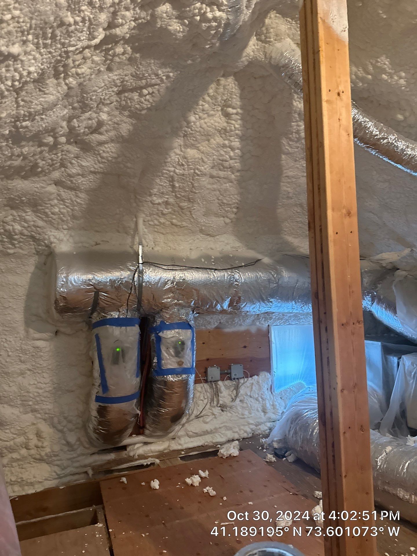 Attic Insulation using open cell spray foam by NYS Foam & Energy