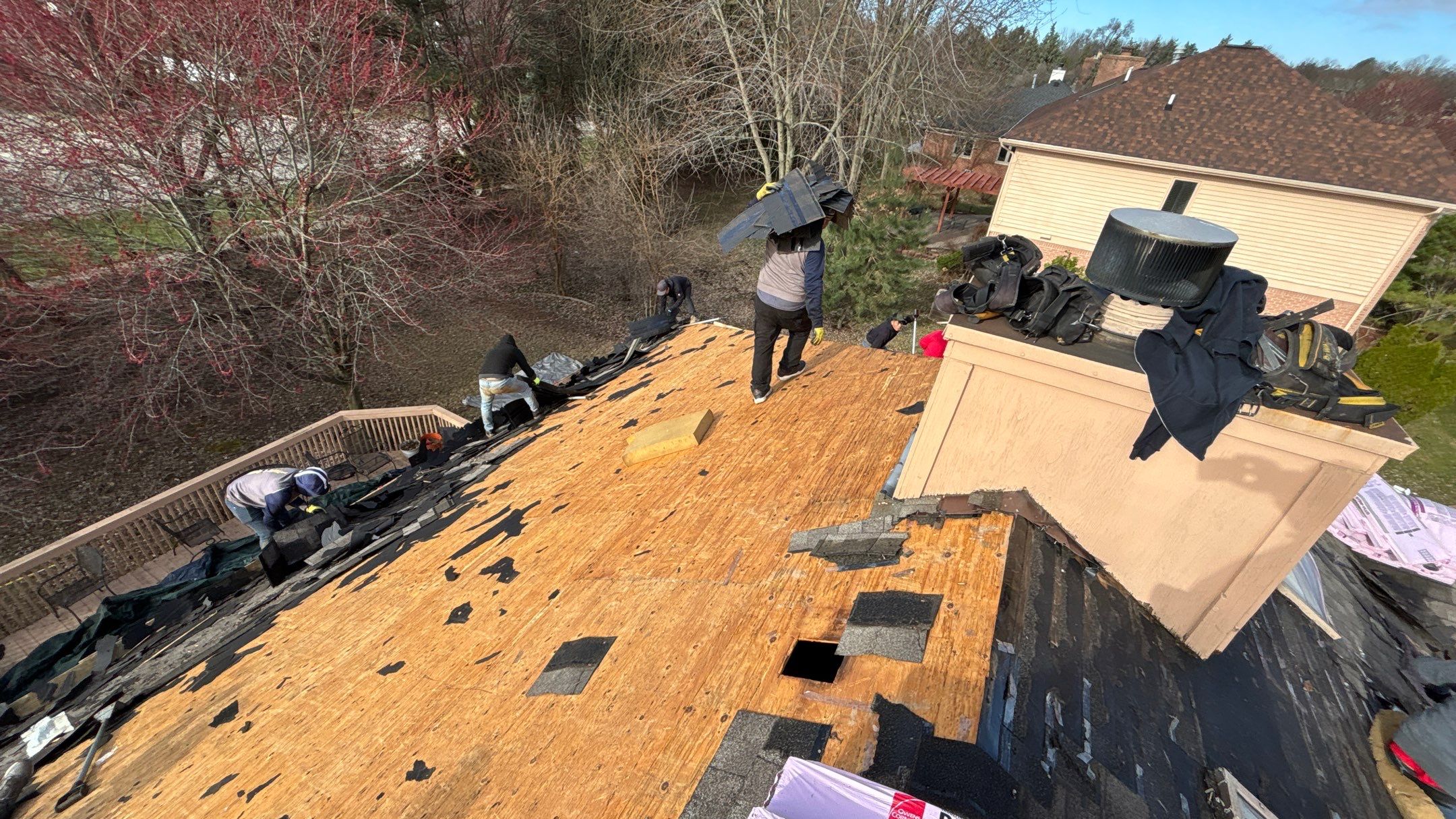 Roof Replacement using Owens Corning Midnight Plum by 180 Contractors
