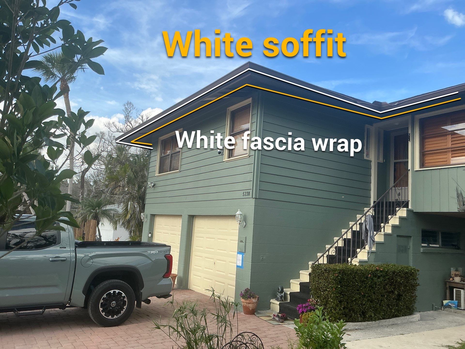 White Soffit and Fascia Installation in Longboat Key FL by Gutter Professors