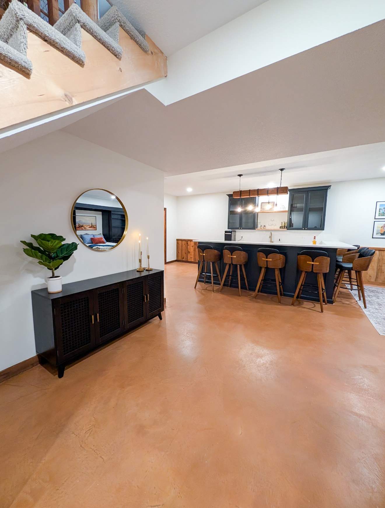 Basement Floor Remodel with Haven Reno KC by Big Red Decorative Concrete, LLC