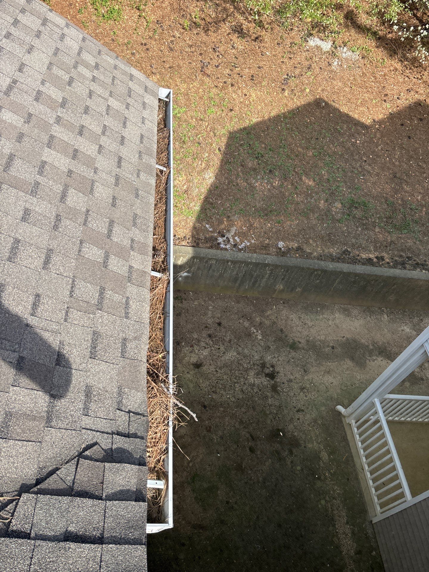 HOA gutter cleaning before photo.