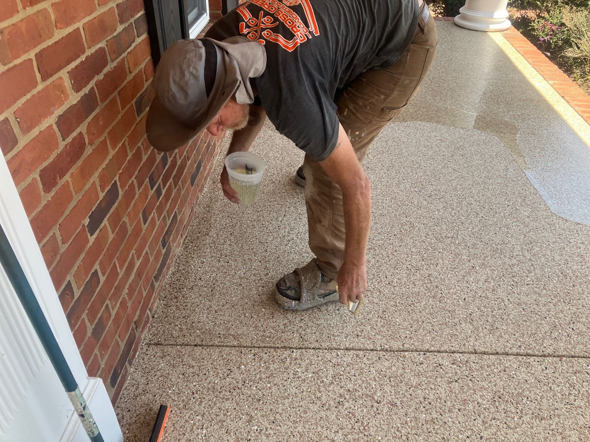 Front Porch in Pecan by Cross Creek Concrete Coatings