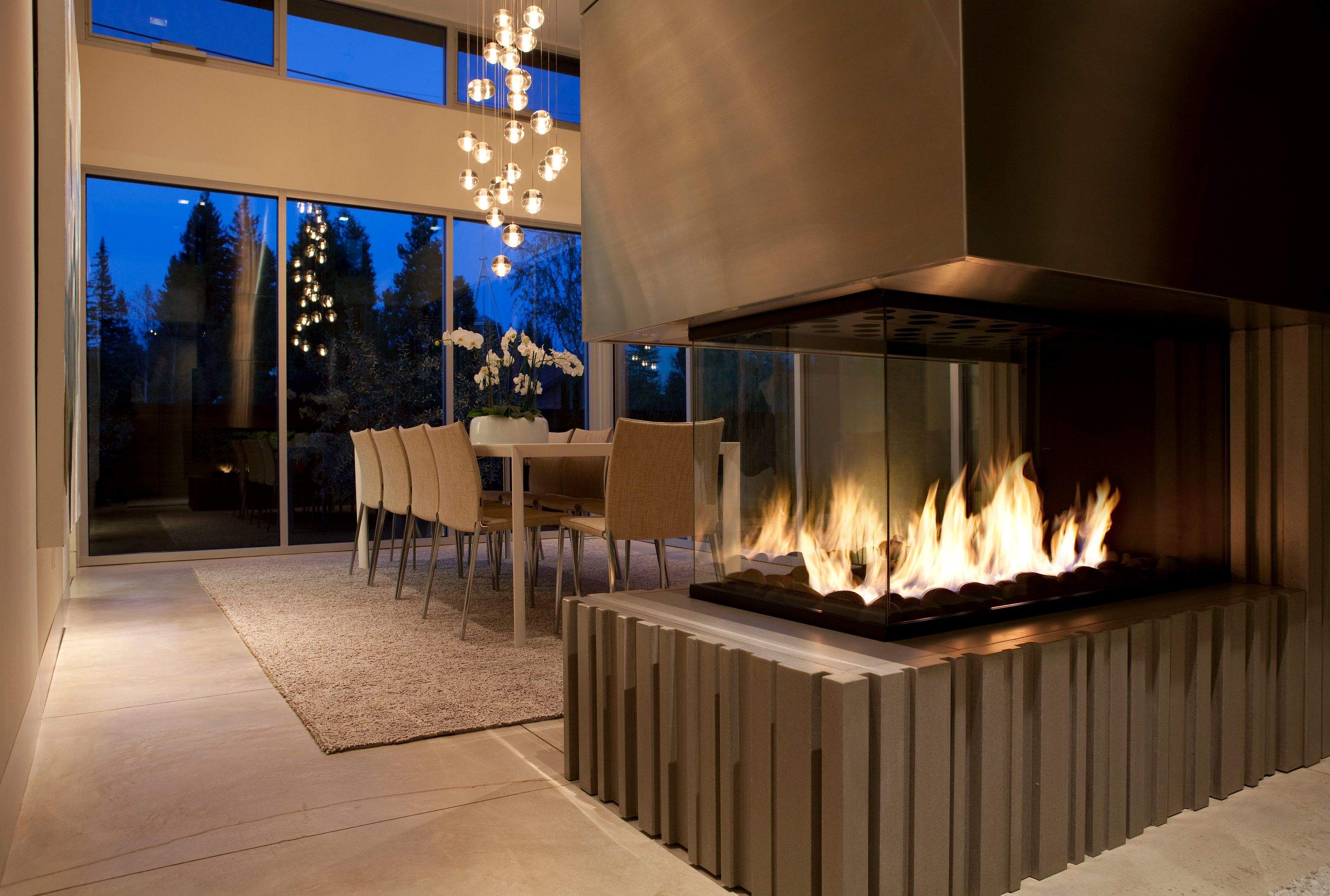 Custom Residential Fireplace Installations with Montigo Linear Inserts by Solara Custom Living