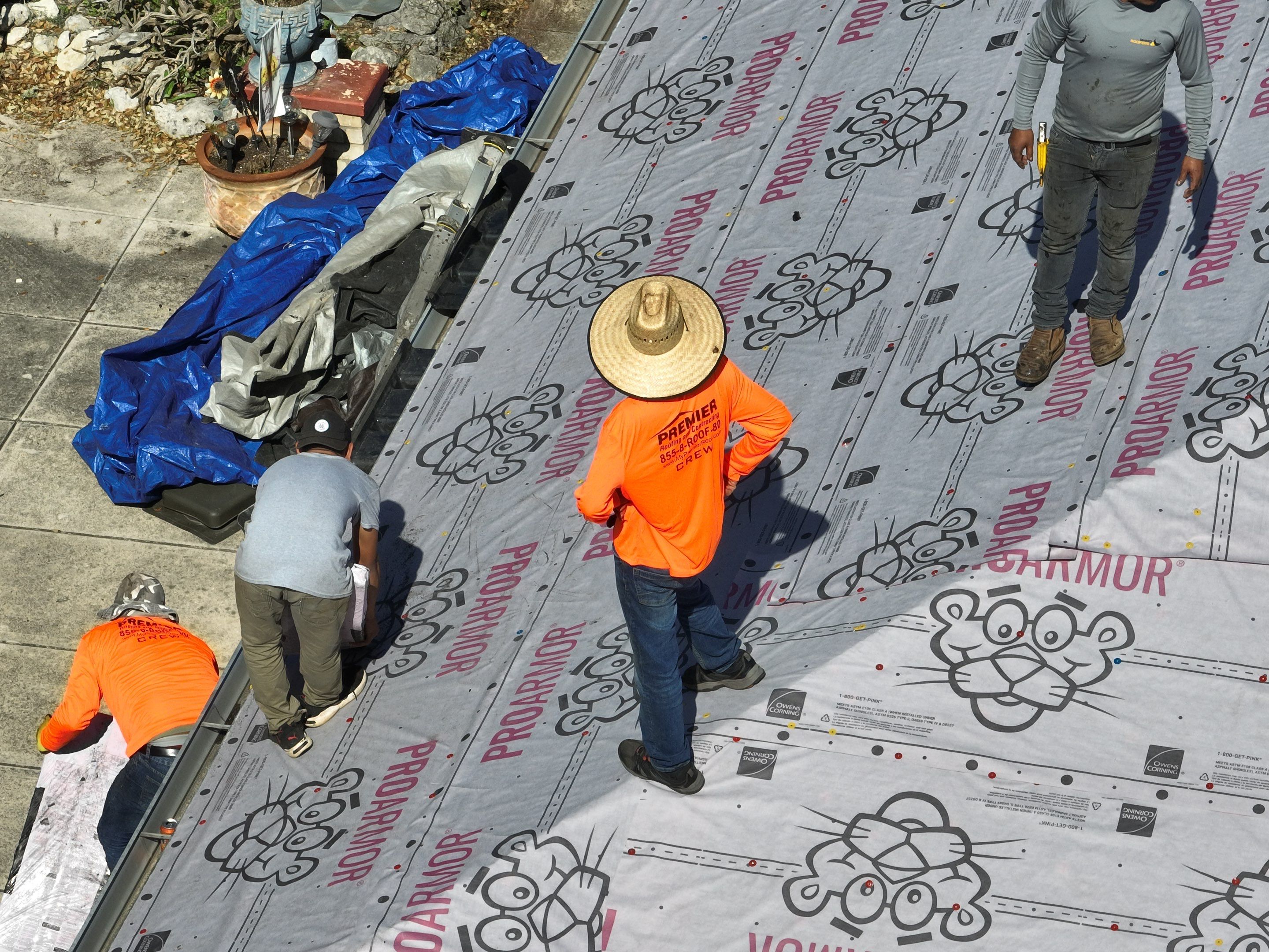 Residential Roofing Installation using Owens Corning 30 year Architectural Shingles by Premier Roofing and Contracting