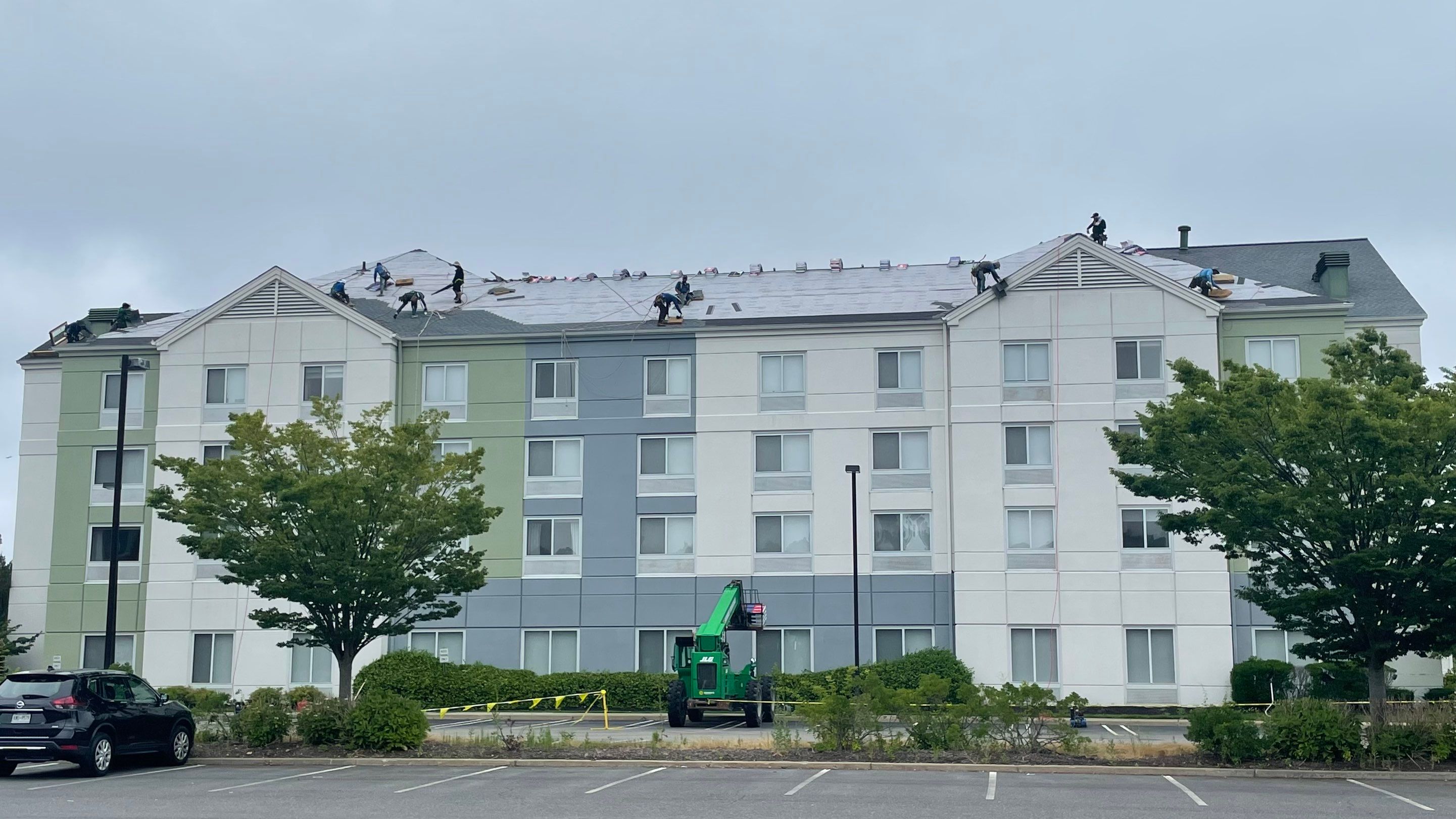 Commercial Roofing Installation using GAF Timberline / New Gutters and Downspouts by All Site Roofing
