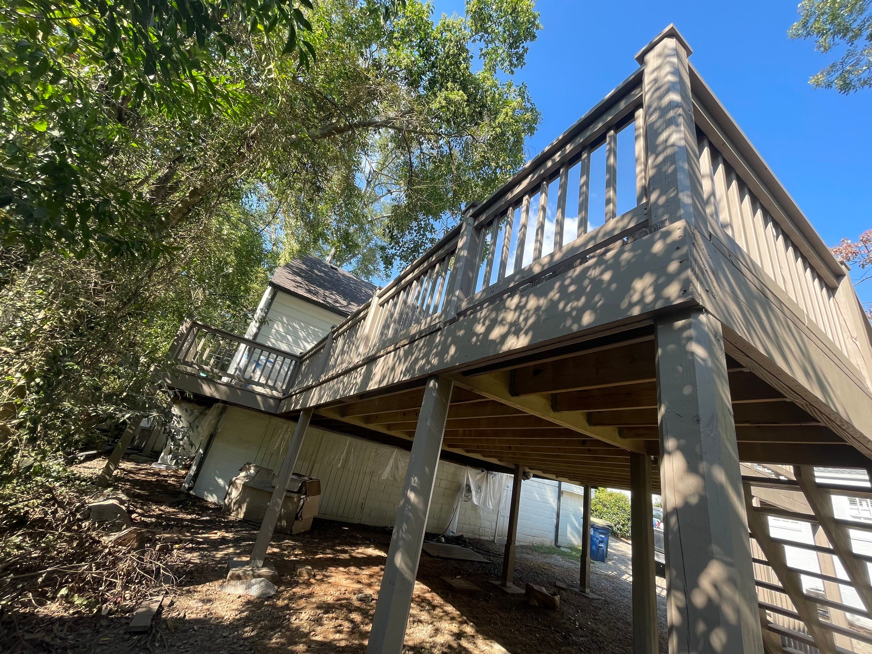 Elevated Deck and Accessibility Ramp Staining Project in Athens by PGP Surface Solutions, LLC