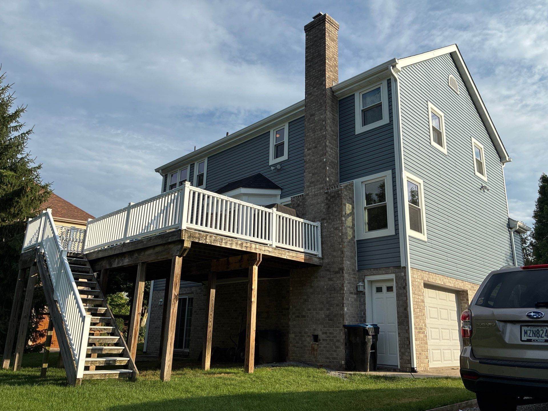 Full House Siding Renovation with English Wedgewood Vinyl Siding in Sewickley by Ideal Siding Pittsburgh