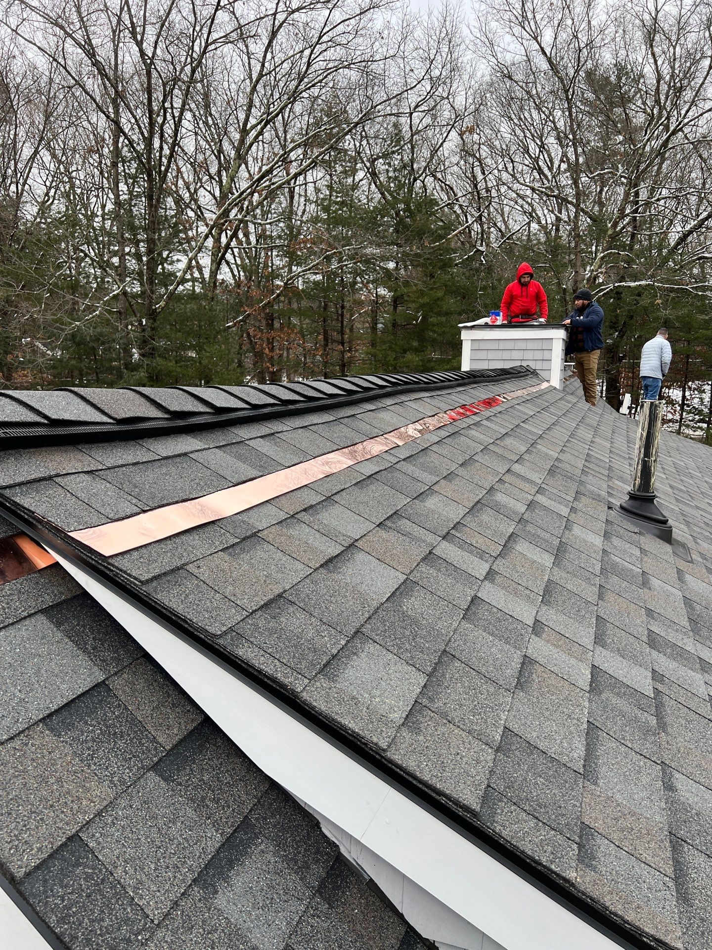 Carlisle Roofing Installation using Owens Corning Shingles and Copper by Mighty Dog Roofing of Greater Middlesex County