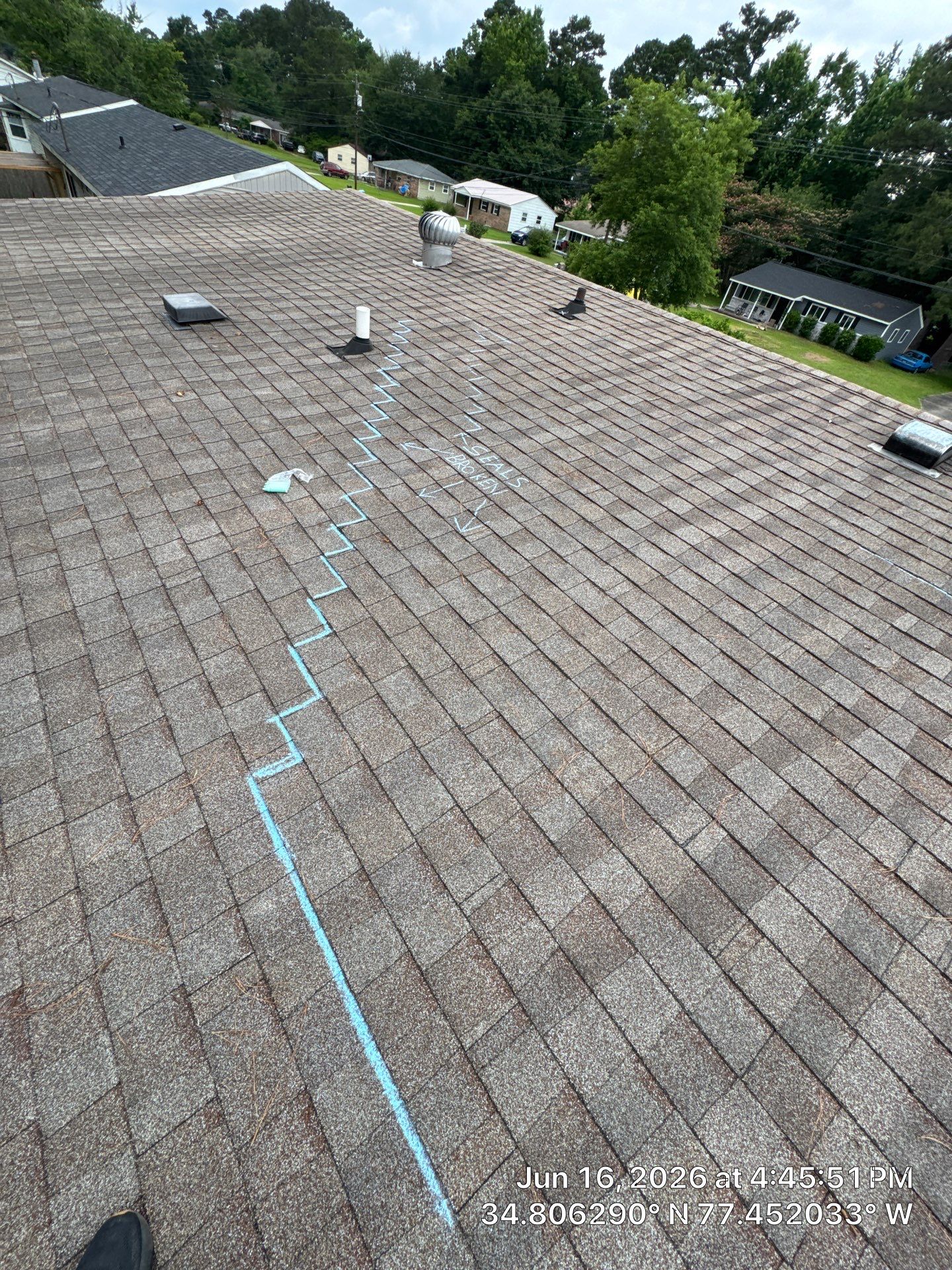 Comprehensive Asphalt Shingle Roof Inspection and Damage Assessment in Jacksonville by North Carolina Roofs