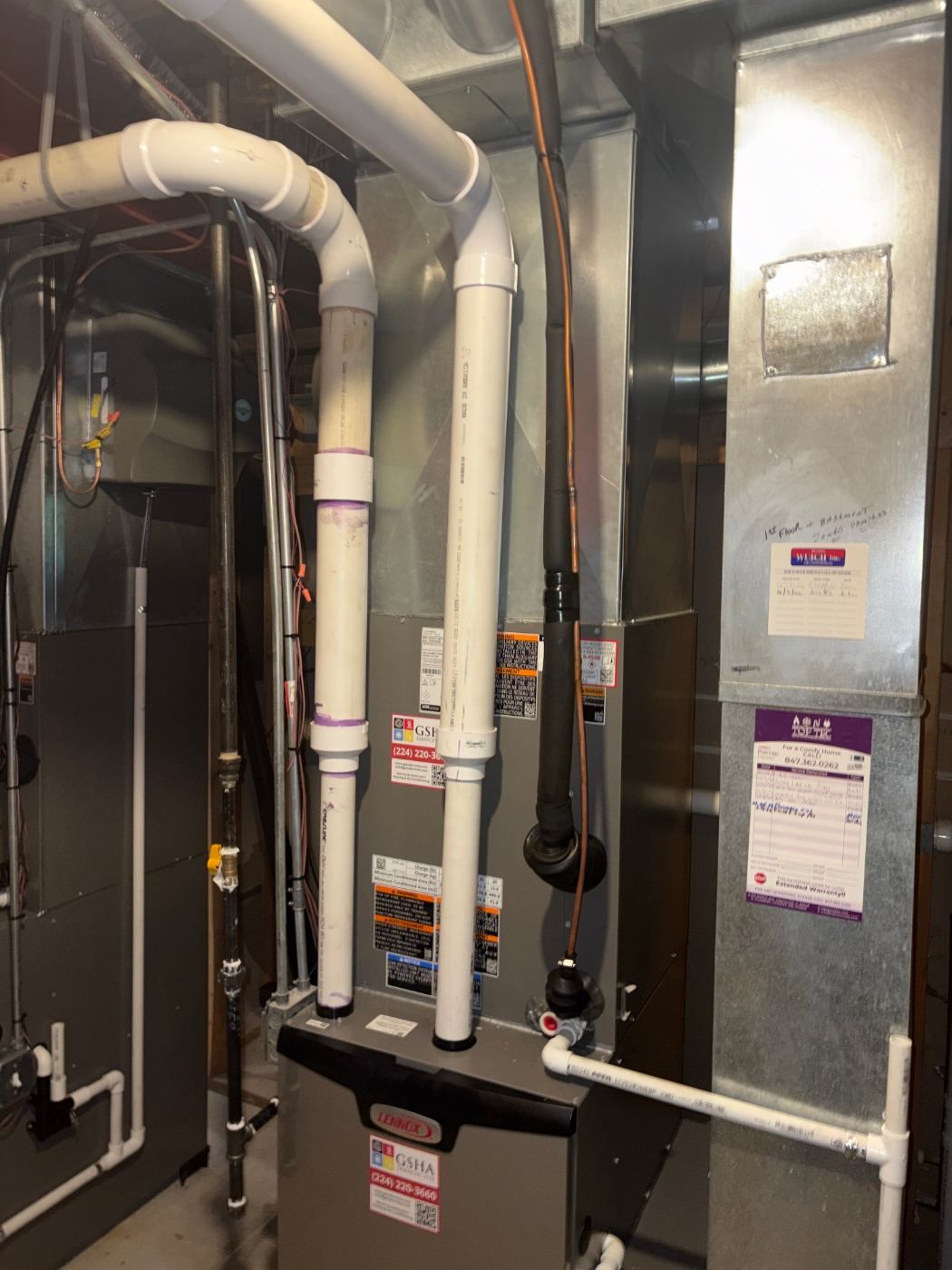 Dual Lennox Elite EL297V Furnaces & EL16KC1 Air Conditioner Installation with Zoning – Mundelein, IL | GSHA Services, LTD by GSHA Services LTD