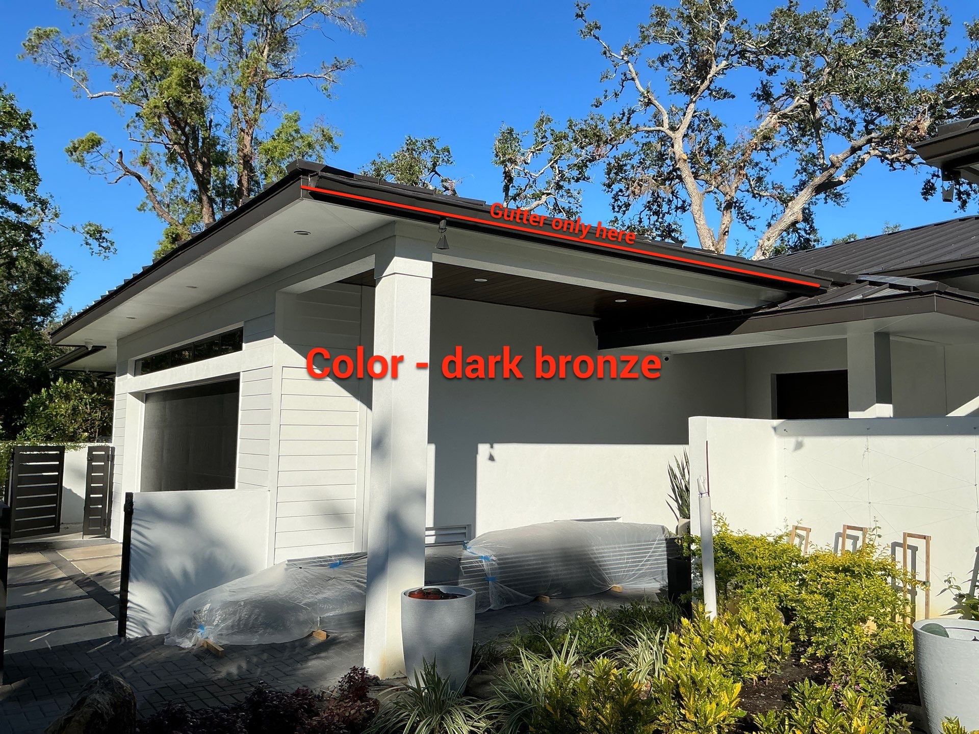Dark Bronze Gutter Installation in Sarasota FL by Gutter Professors