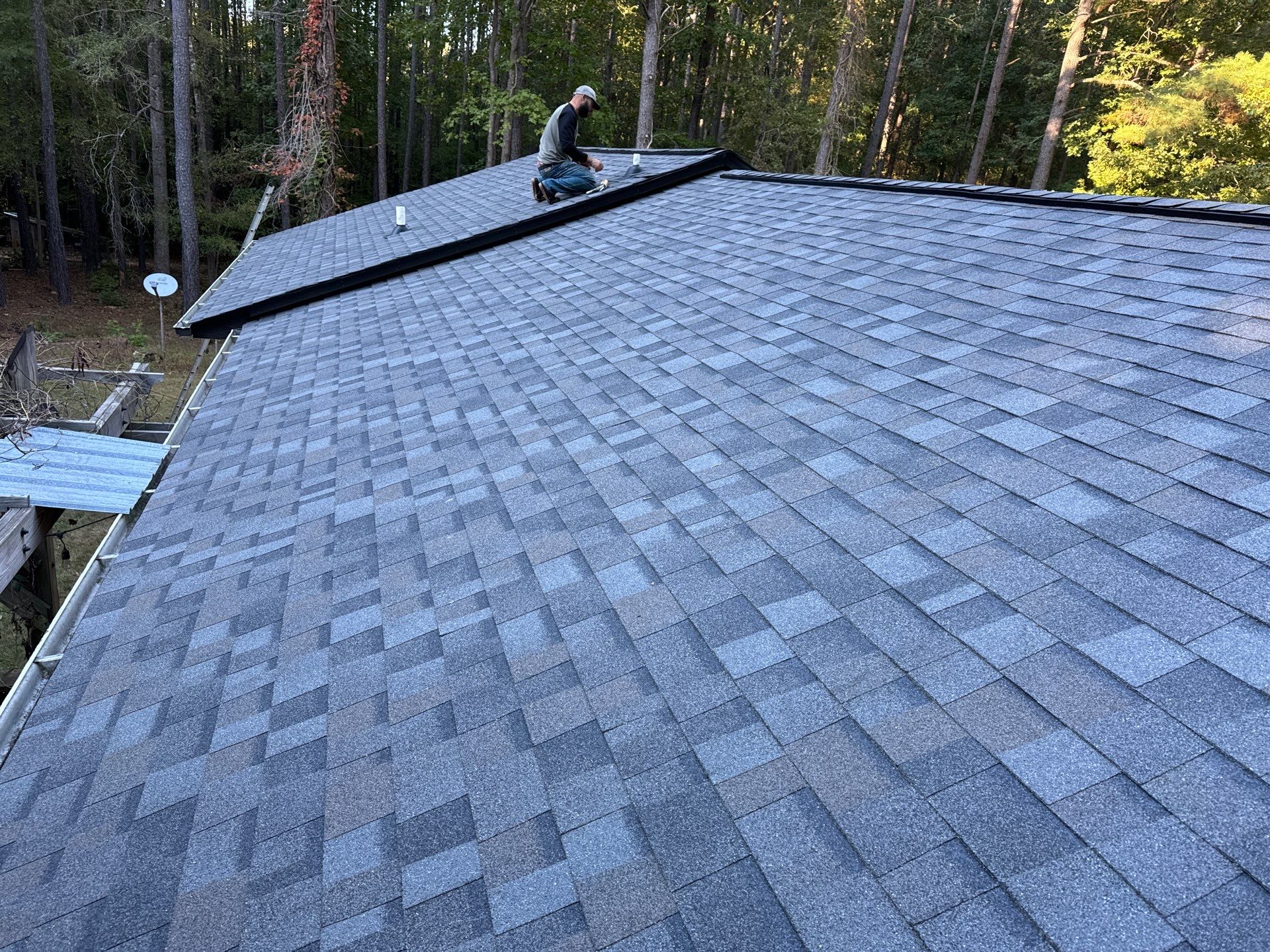 Architectural Shingle Roof Replacement and Chimney Flashing in Amelia Court House by Cade Construction