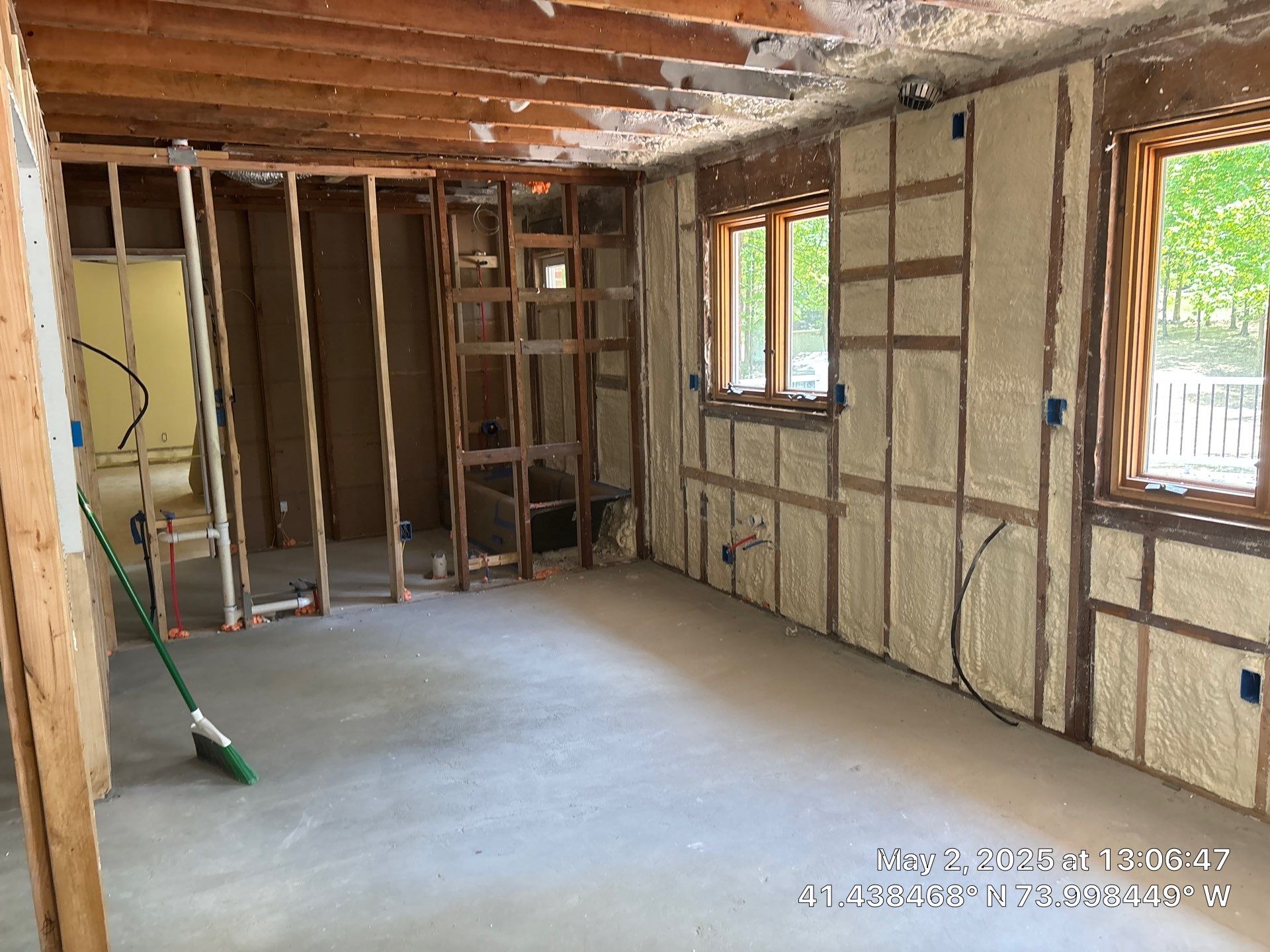Attic Insulation using open cell spray foam by NYS Foam & Energy