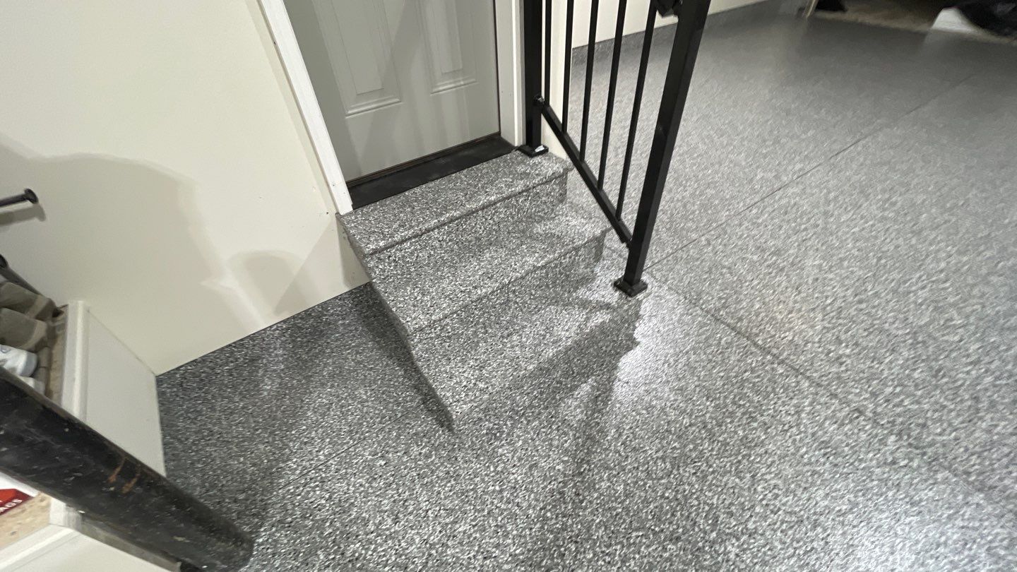 Garage Transformation using Smoke Colorway by Croc Coatings, LLC