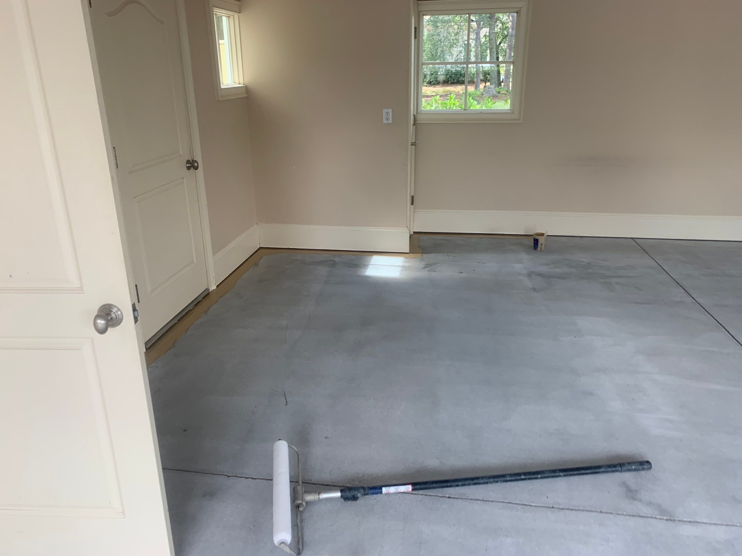 Garage TransFLOORmation using Sandstone by Innovative Concrete Coatings 