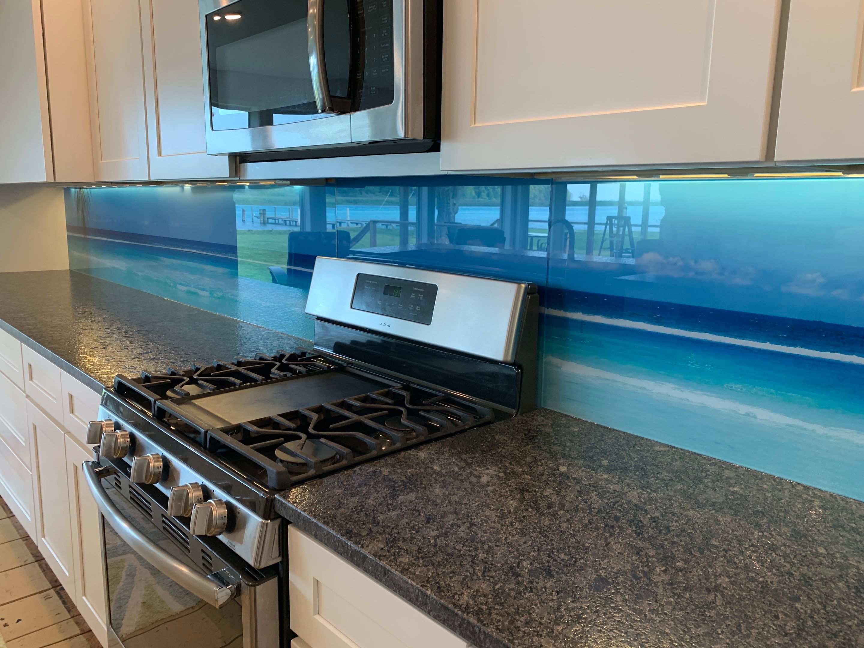 Kitchen Remodel using Maui Beach IMAGIO Solid Glass Backsplash by IMAGIO