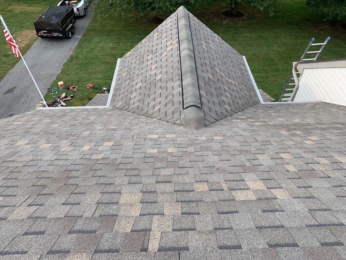 Residential Roofing Installation using Atlas Pinnacle Pristine Heather Blend by Frederick Roof Repair