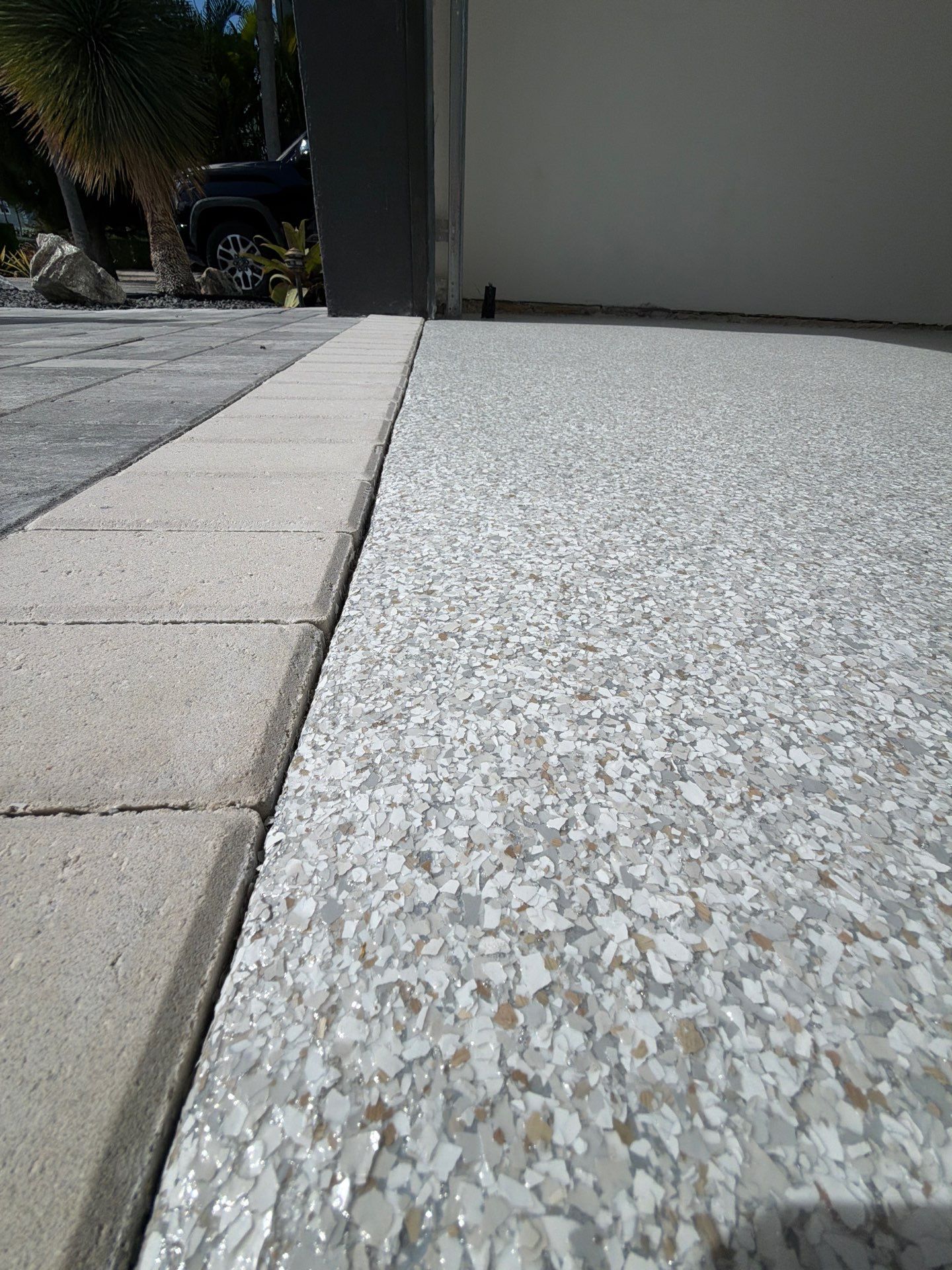 “Custom Flake Blend” Garage in Marathon, FL by Tropical Epoxy Coatings & Creations LLC