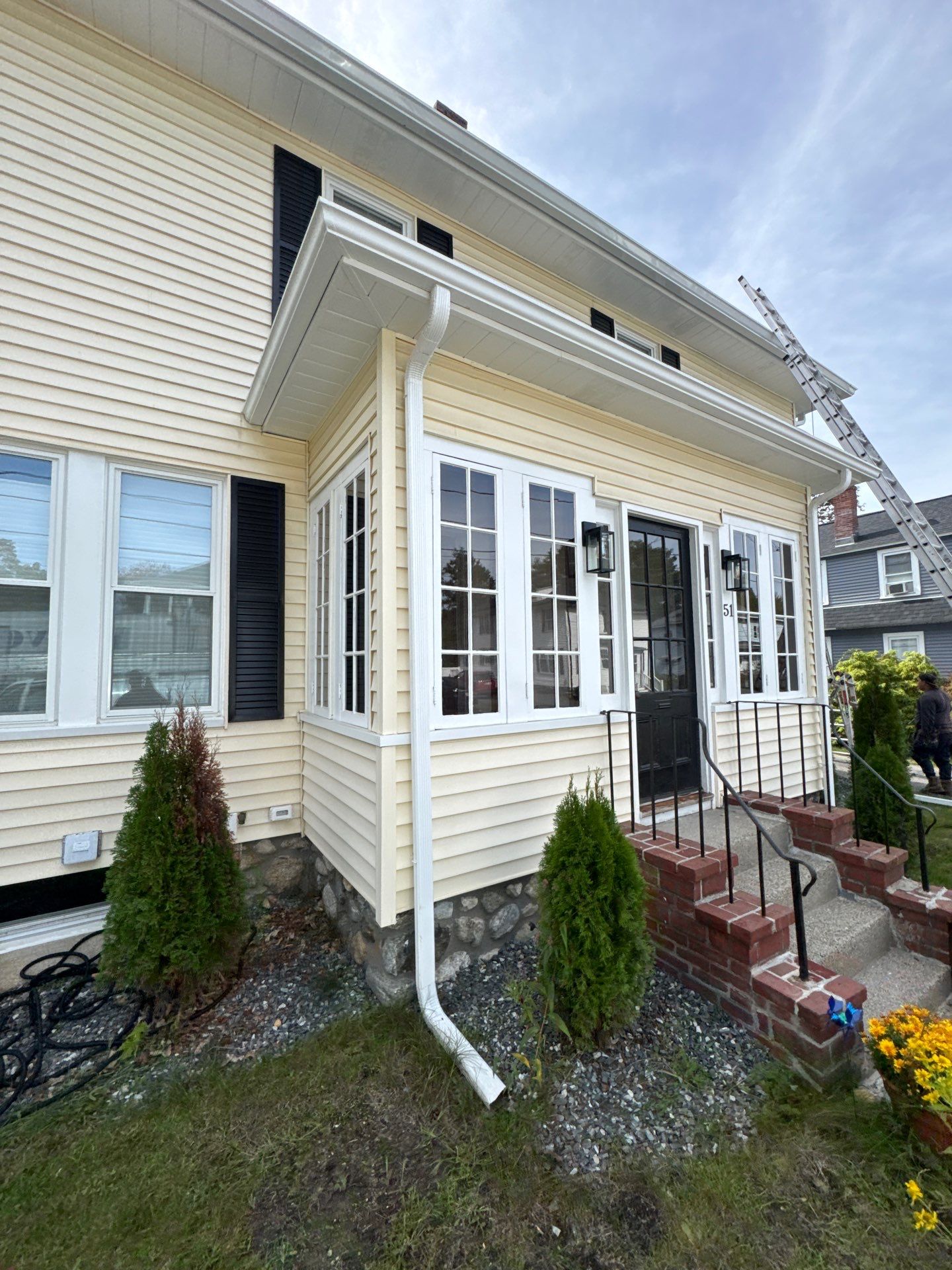 Seamless Gutter Installation with Crown Molding Adjustment | Maynard, MA by Mighty Dog Roofing of Greater Middlesex County