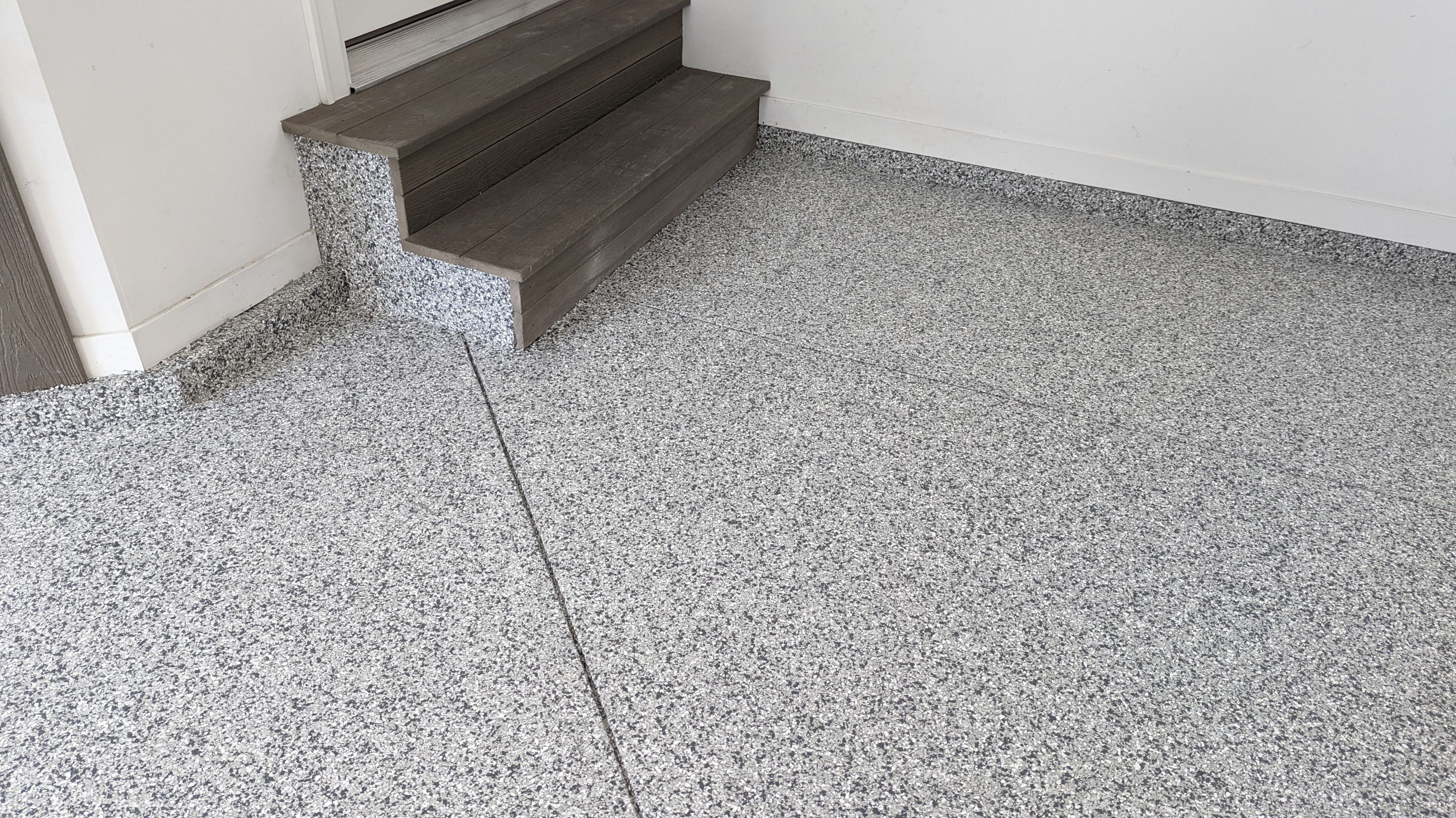 Garage Transformation using Slate Stone by Croc Coatings, LLC