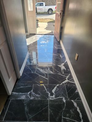 Porceline Tile Floor install using Porceline Tile