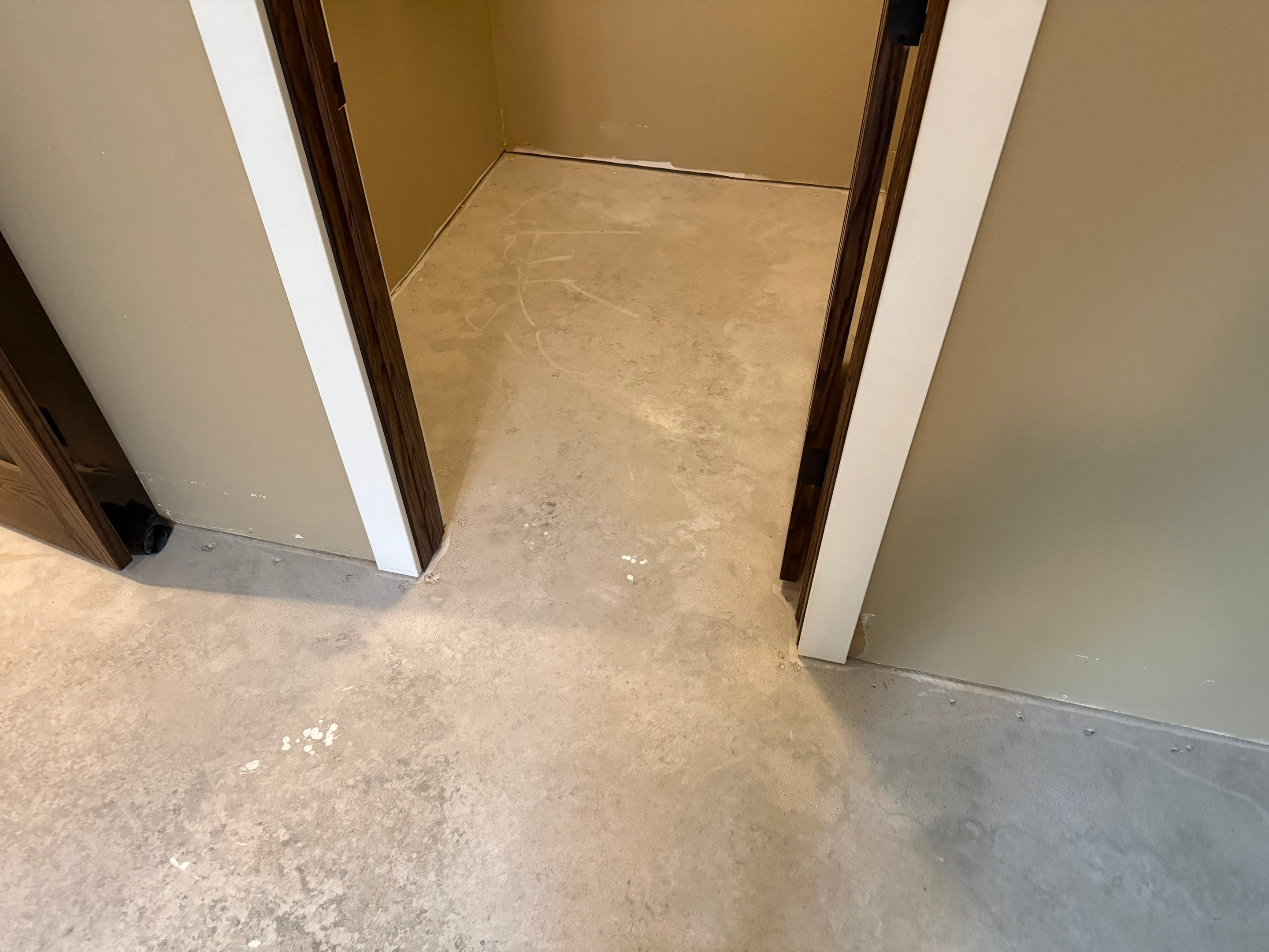 Decorative Flake Concrete Floor Coating for Larchwood Basement by Select Painting, Coatings & Garage Cabinets