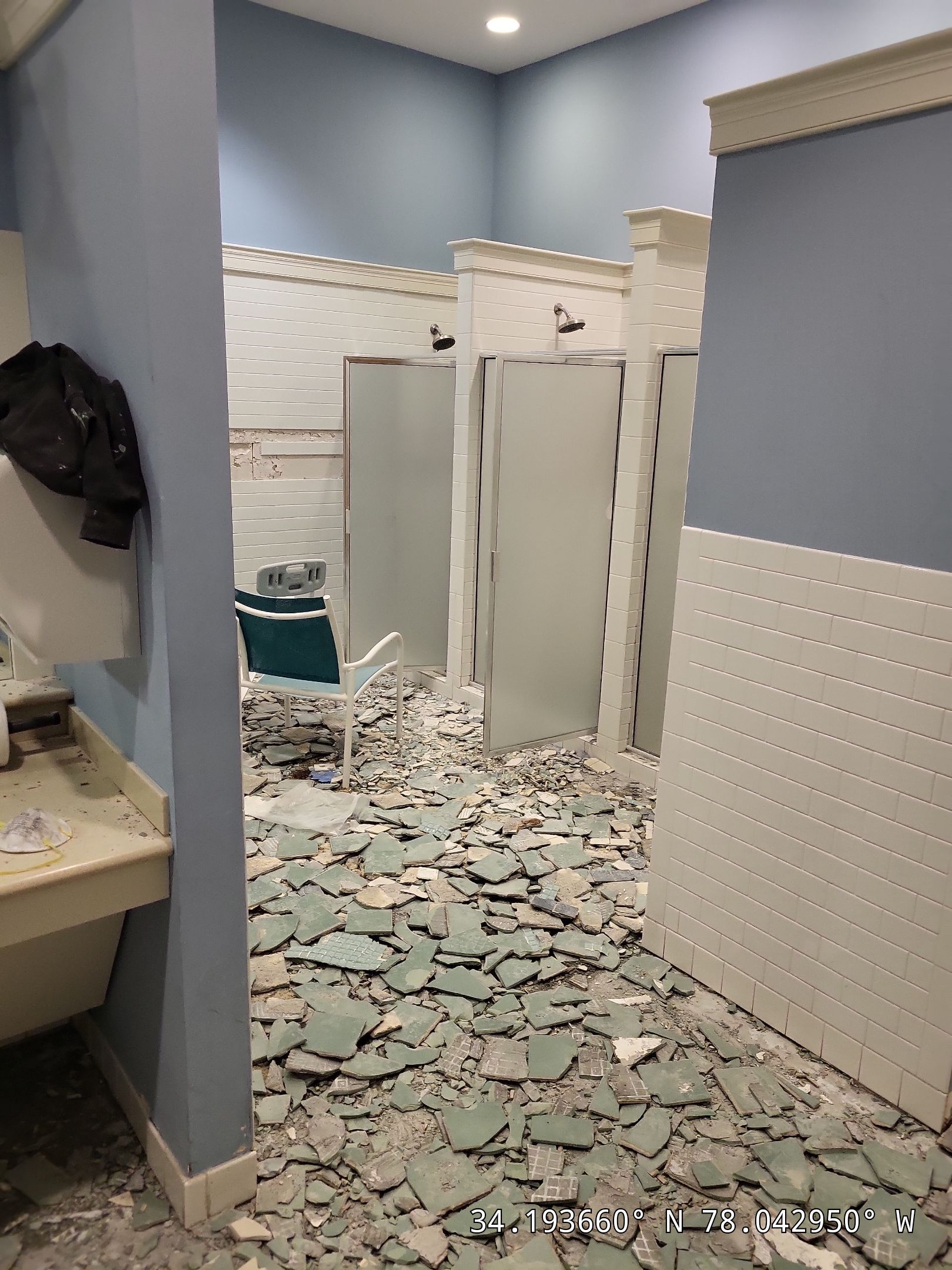 Commercial Tile & Locker Replacement – Brunswick Forest Fitness Center | Leland NC by RGR Construction and Roofing, LLC