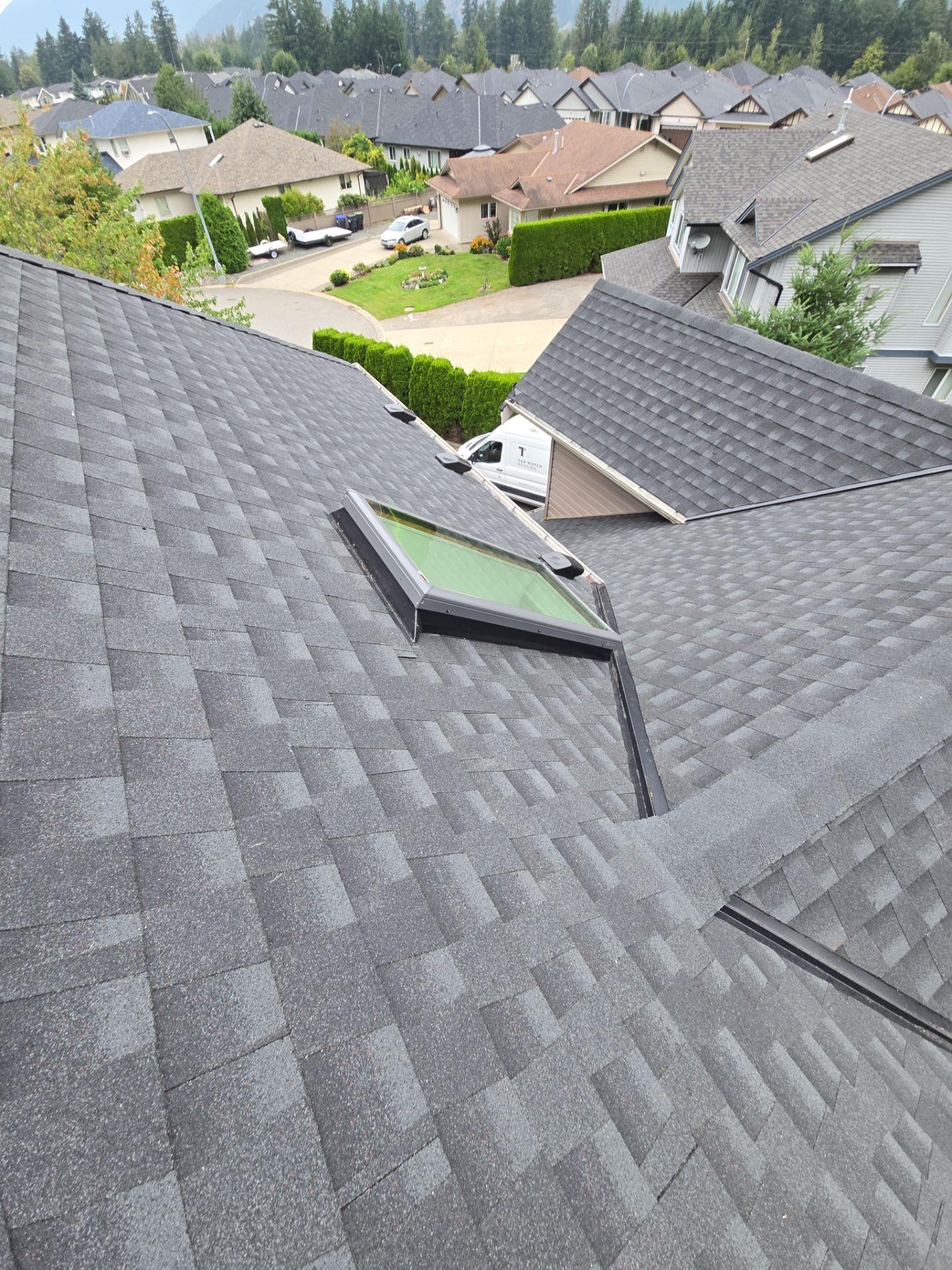 Residential Re-Roof using GAF Timberline HDZ Charcoal  by Top Notch Roofing Inc