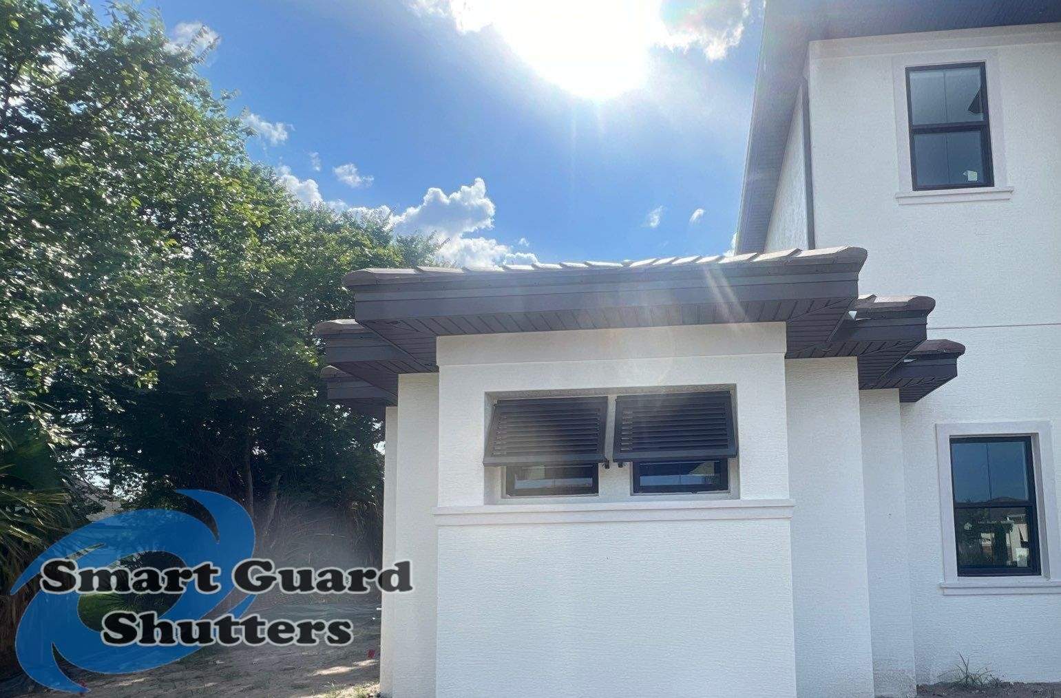 Decorative Bahamas in Umbra Grey by Smart Guard Shutters