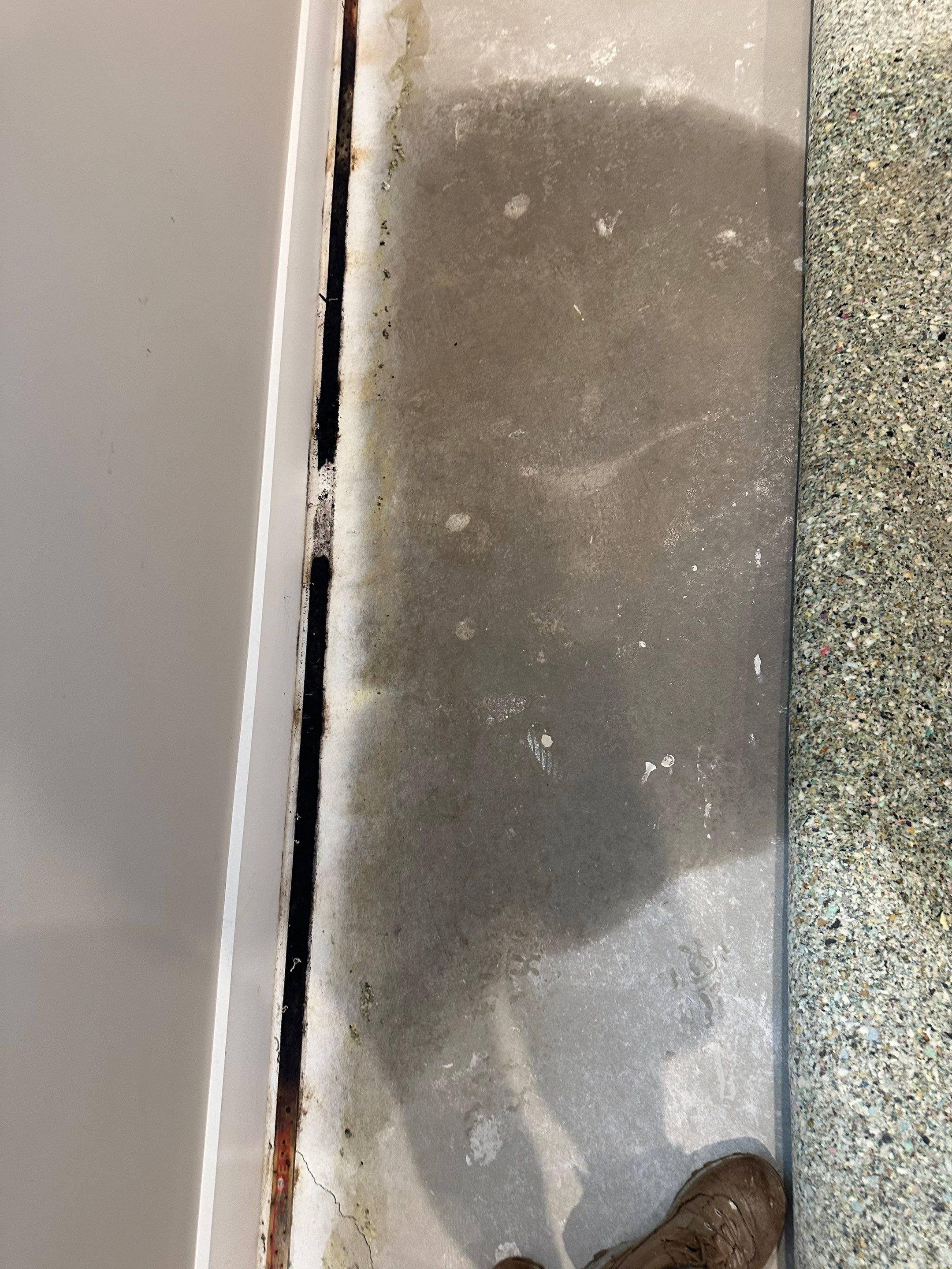 Foundation leak long term damage in new build home by BlueRed Restoration