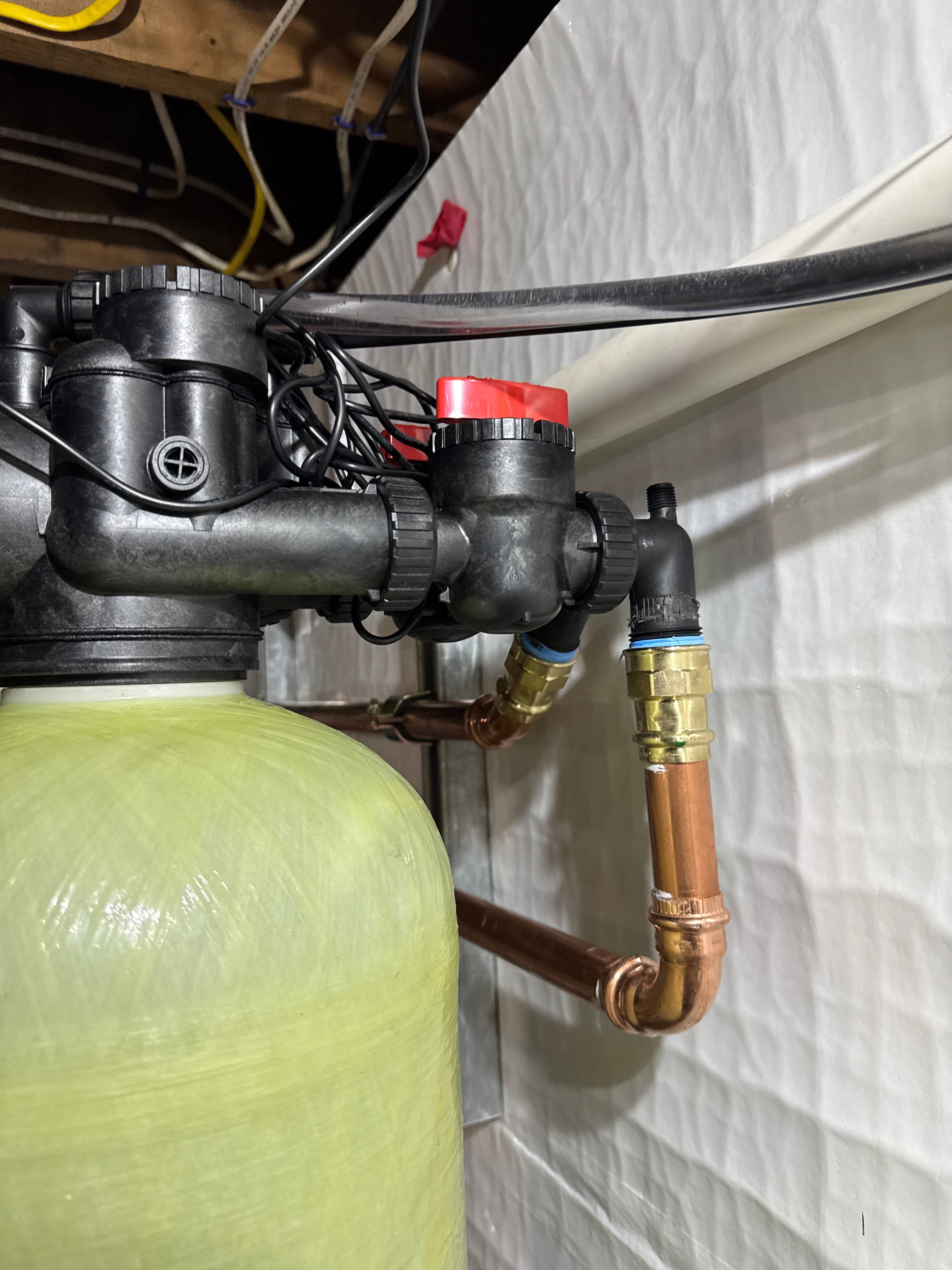 Combination Water Softener and Carbon Filter Installation. by Stake Plumbing and Heating