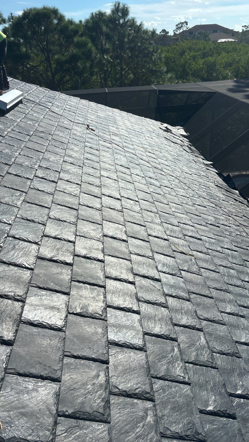 Residential Roofing Installation using Brava Slate Tile in Estero, Florida by International Roofing