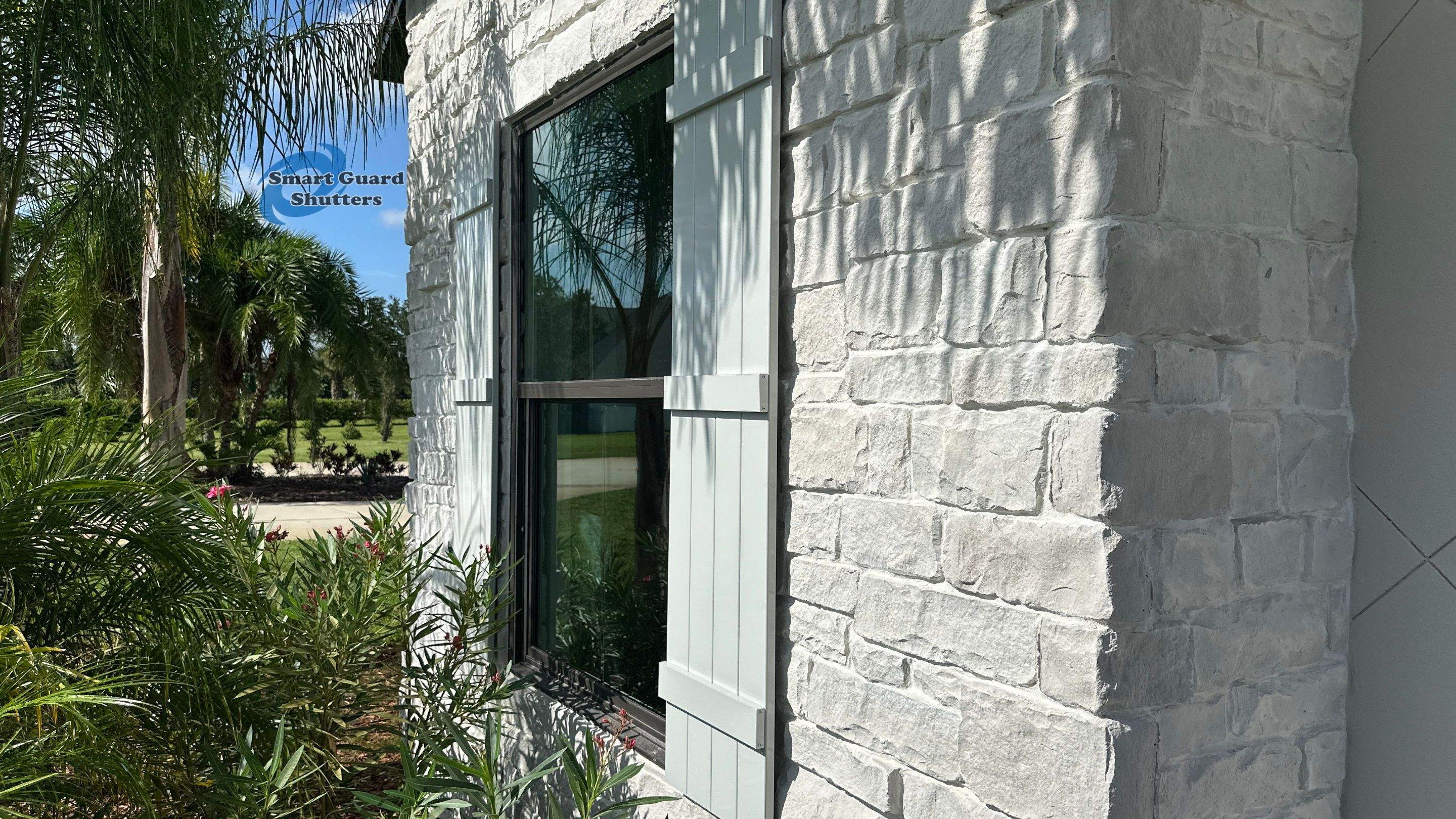 Decorative Board N Batten in Papyrus White by Smart Guard Shutters