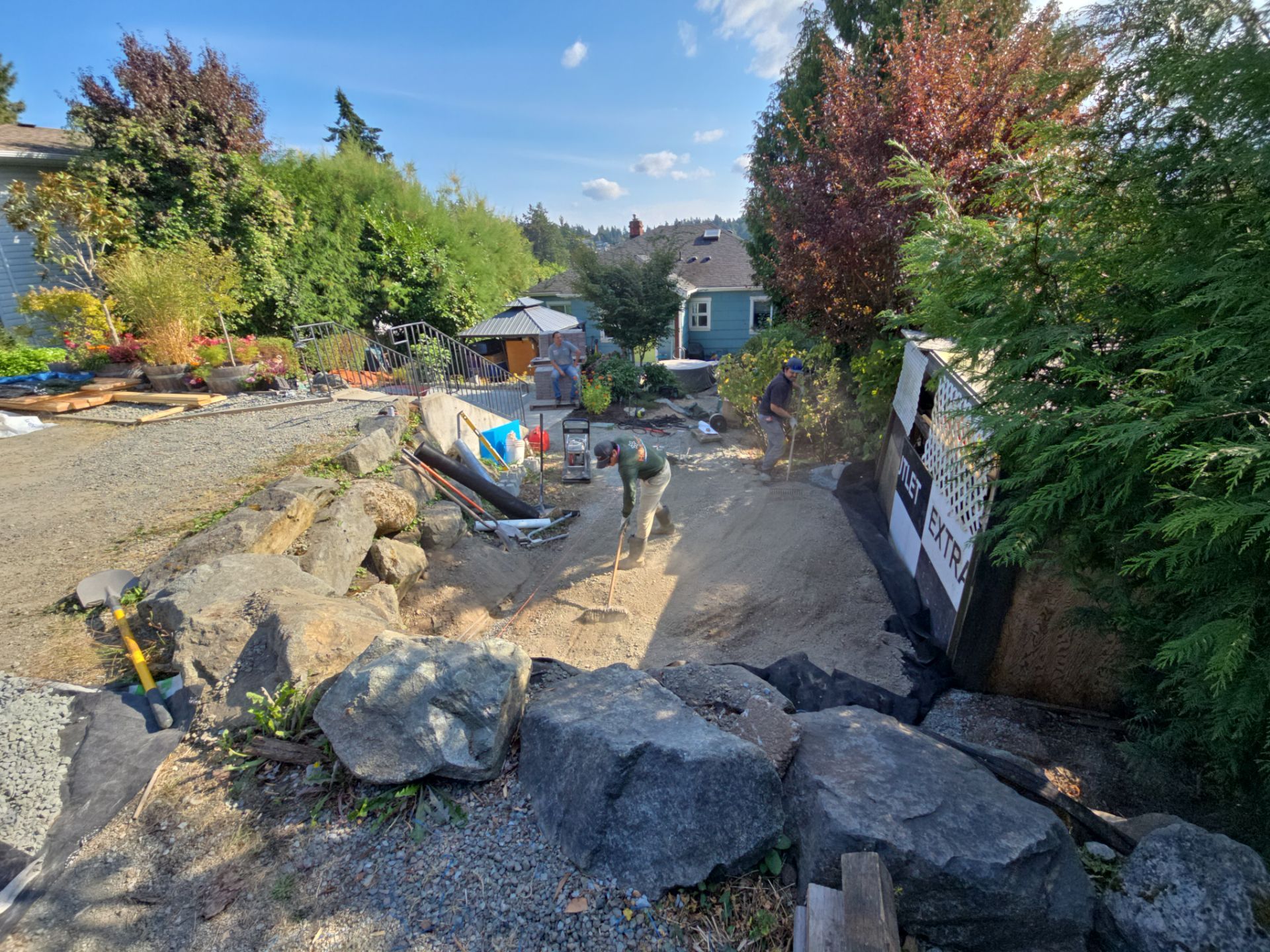 Backyard Transformation — Custom Shed, Paver Patio & Retaining Wall by Habanero Garden and Exterior Care