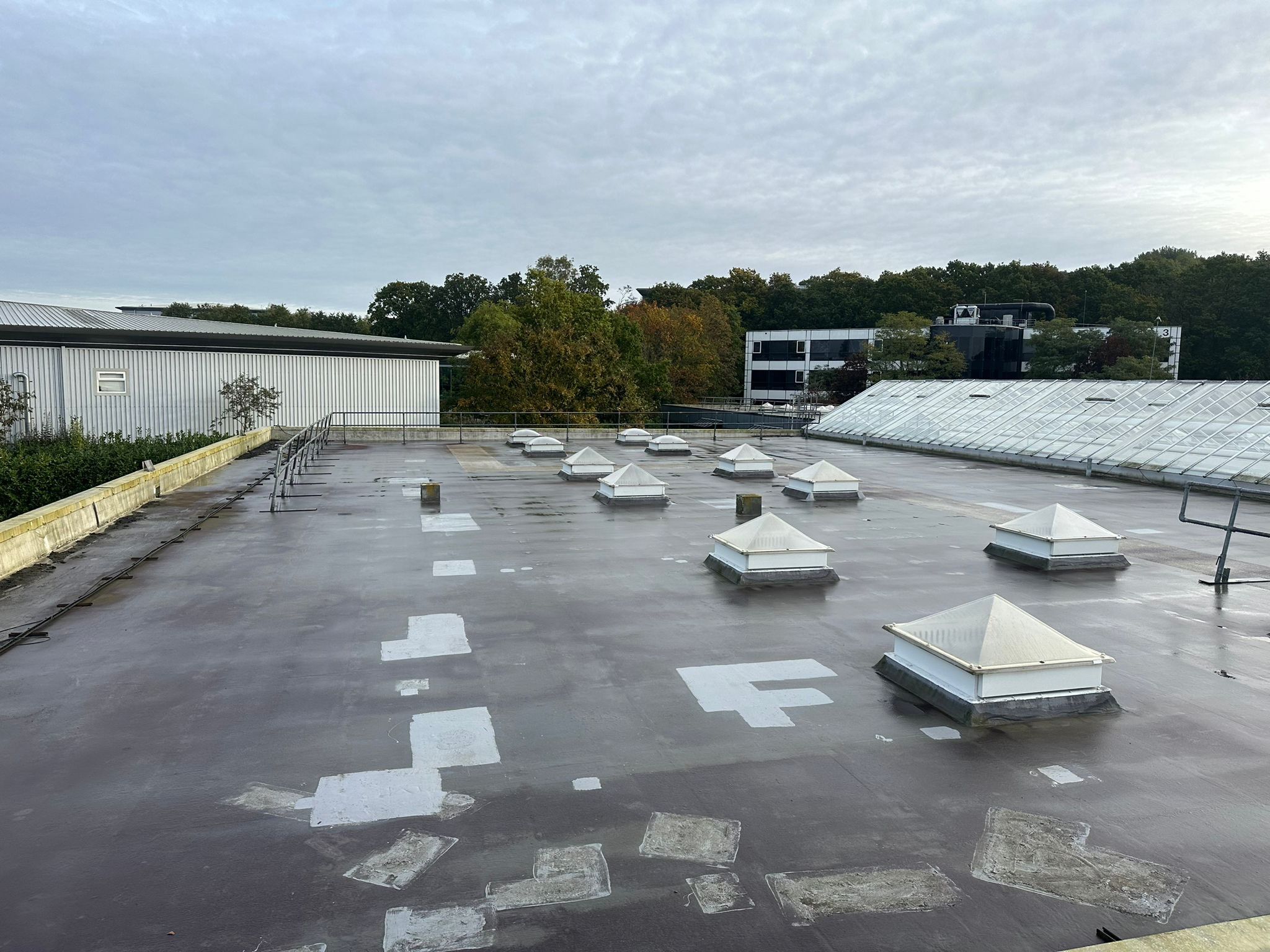 EPDM (rubber) Roof Cleaning using Honda 15lpm Low Pressure Washing Machine by Ges Exterior Cleaning ltd