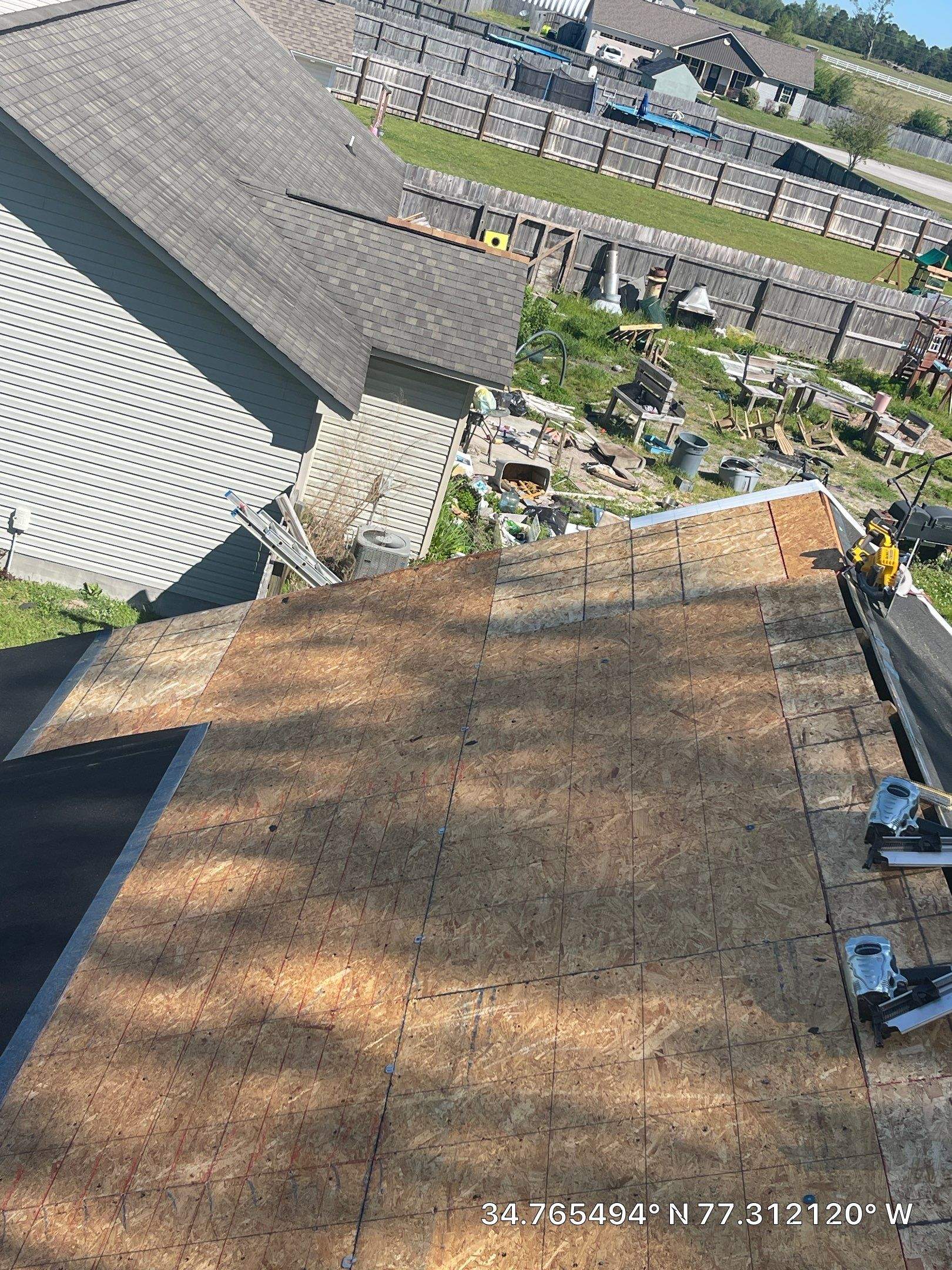 Roofing Contractor in Oak Island, NC roof replacement project by RGR Construction and Roofing, LLC