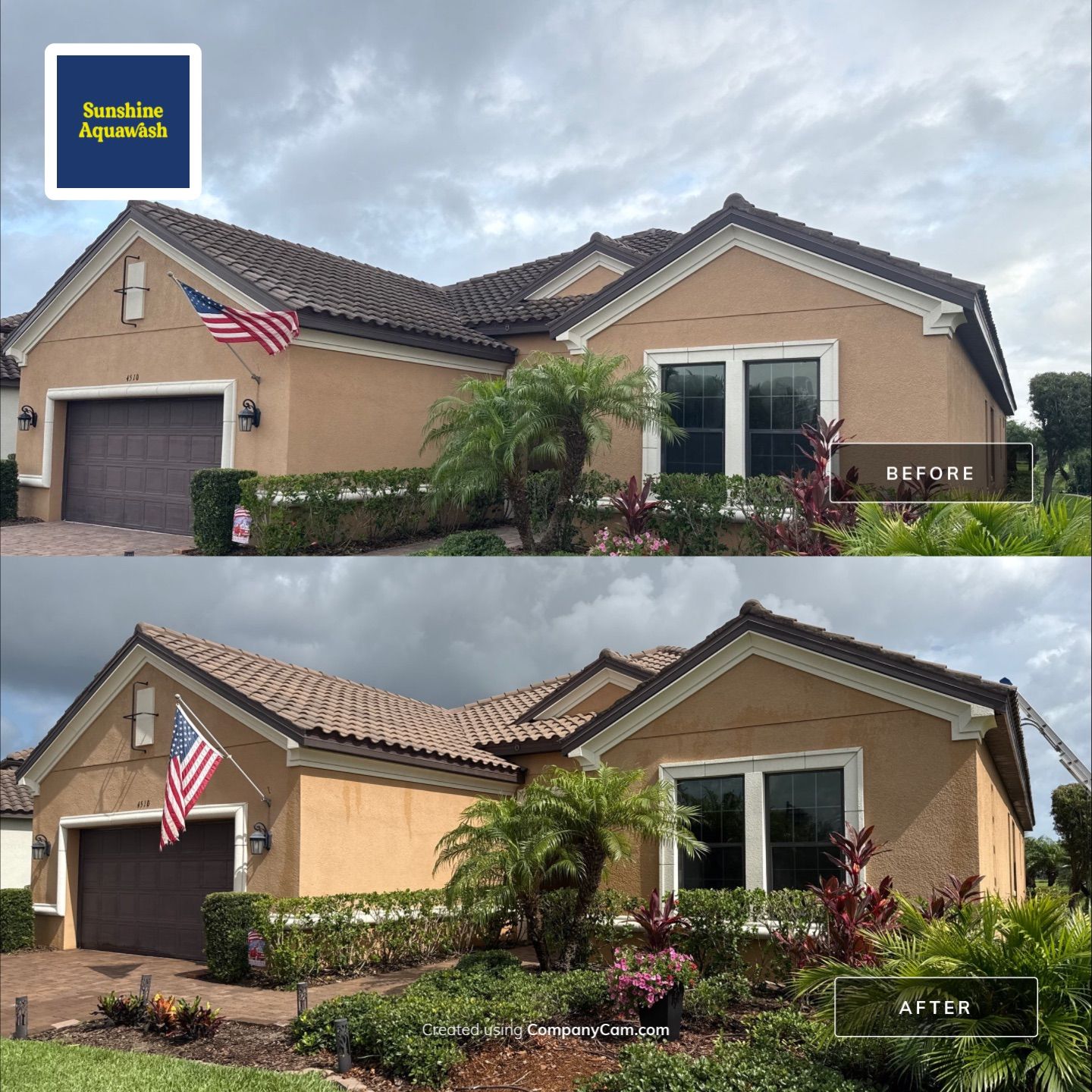 Tile Roof Cleaning & Paver Driveway Restoration – Artisan Lakes Esplanade, Palmetto, FL by Sunshine AquaWash