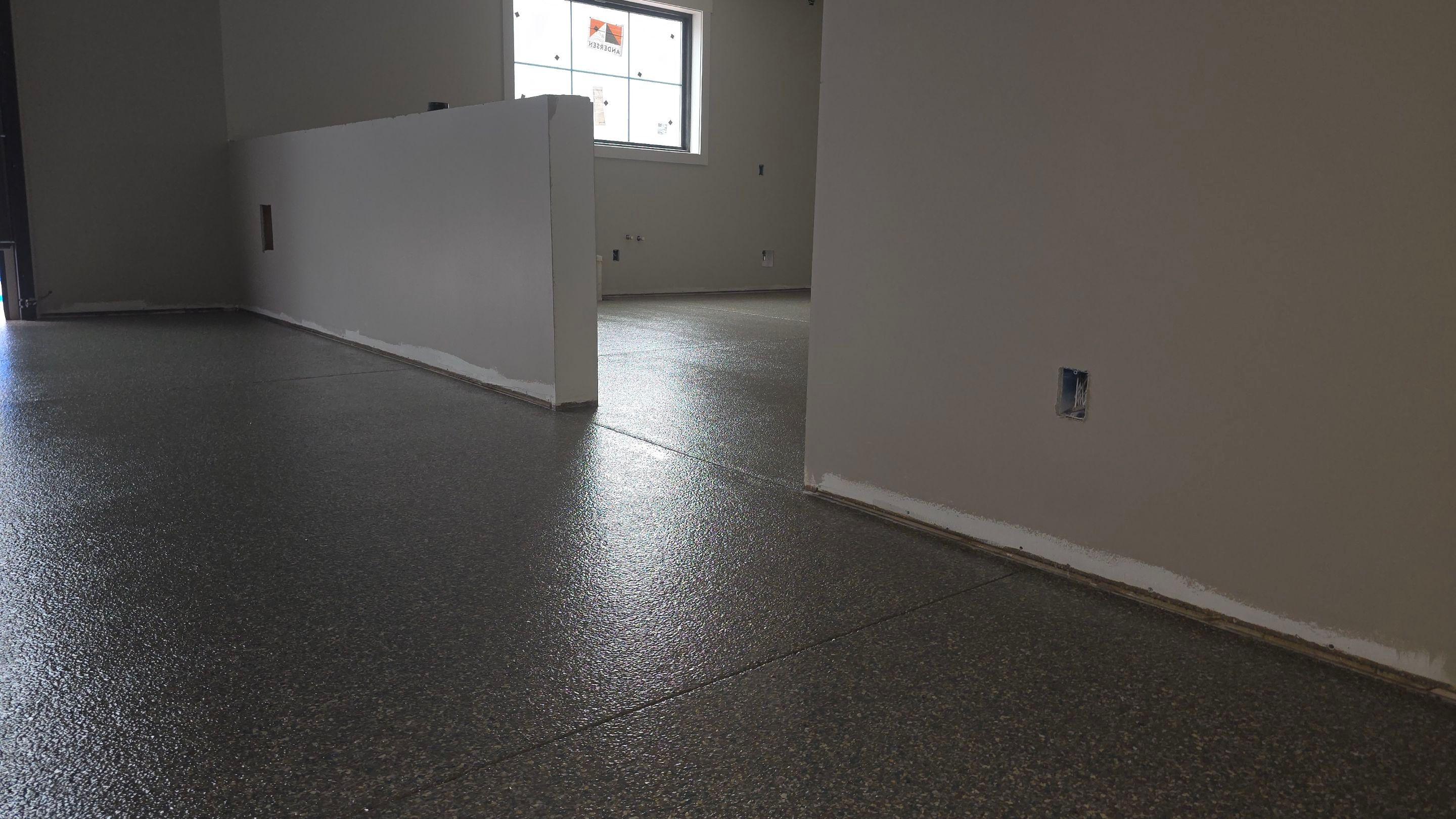 Shop Floor Using Custom Flake by Elite Floor Solutions