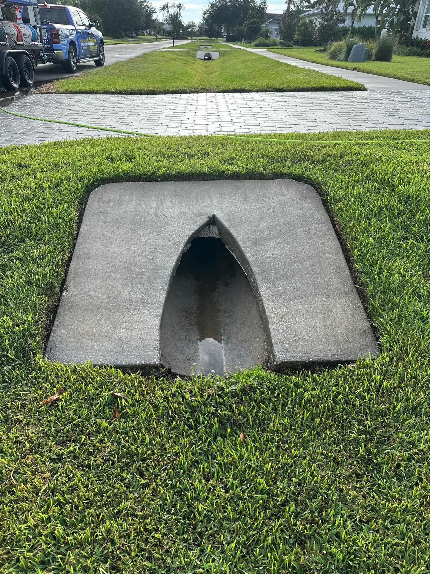 Paver Driveway, Sidewalk, and Culvert Cleaning in Winding River Community, Bradenton, FL by Sunshine AquaWash