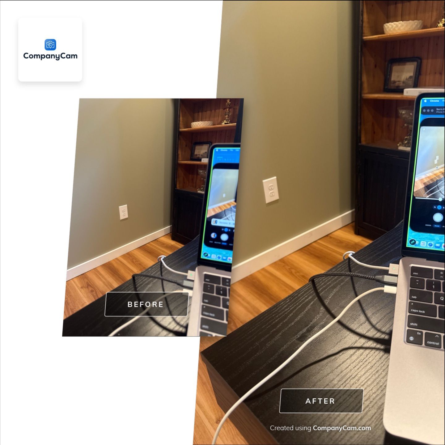 Home Office Renovation with Wood-Look Flooring in Lincoln by CompanyCam Sales Demo