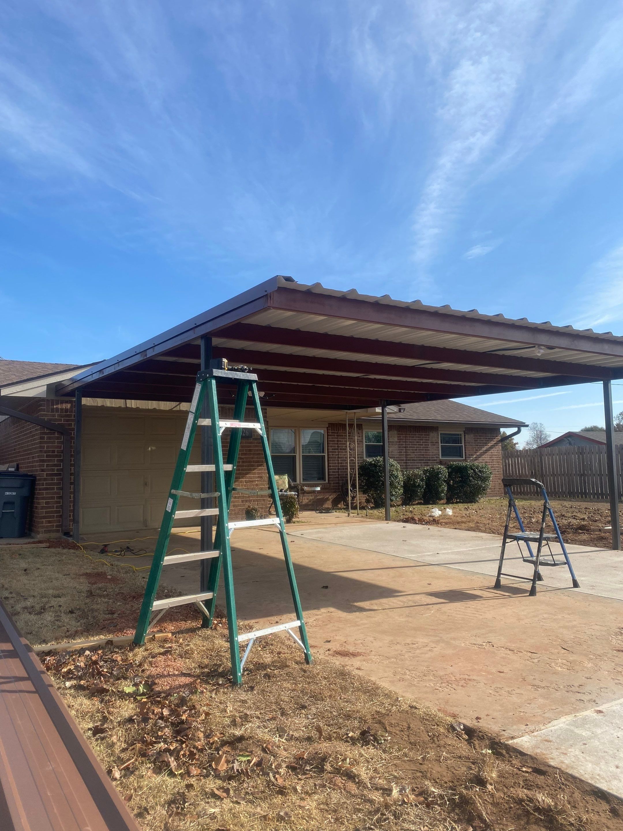 Concrete work and Carport Install by Clays Services Inc