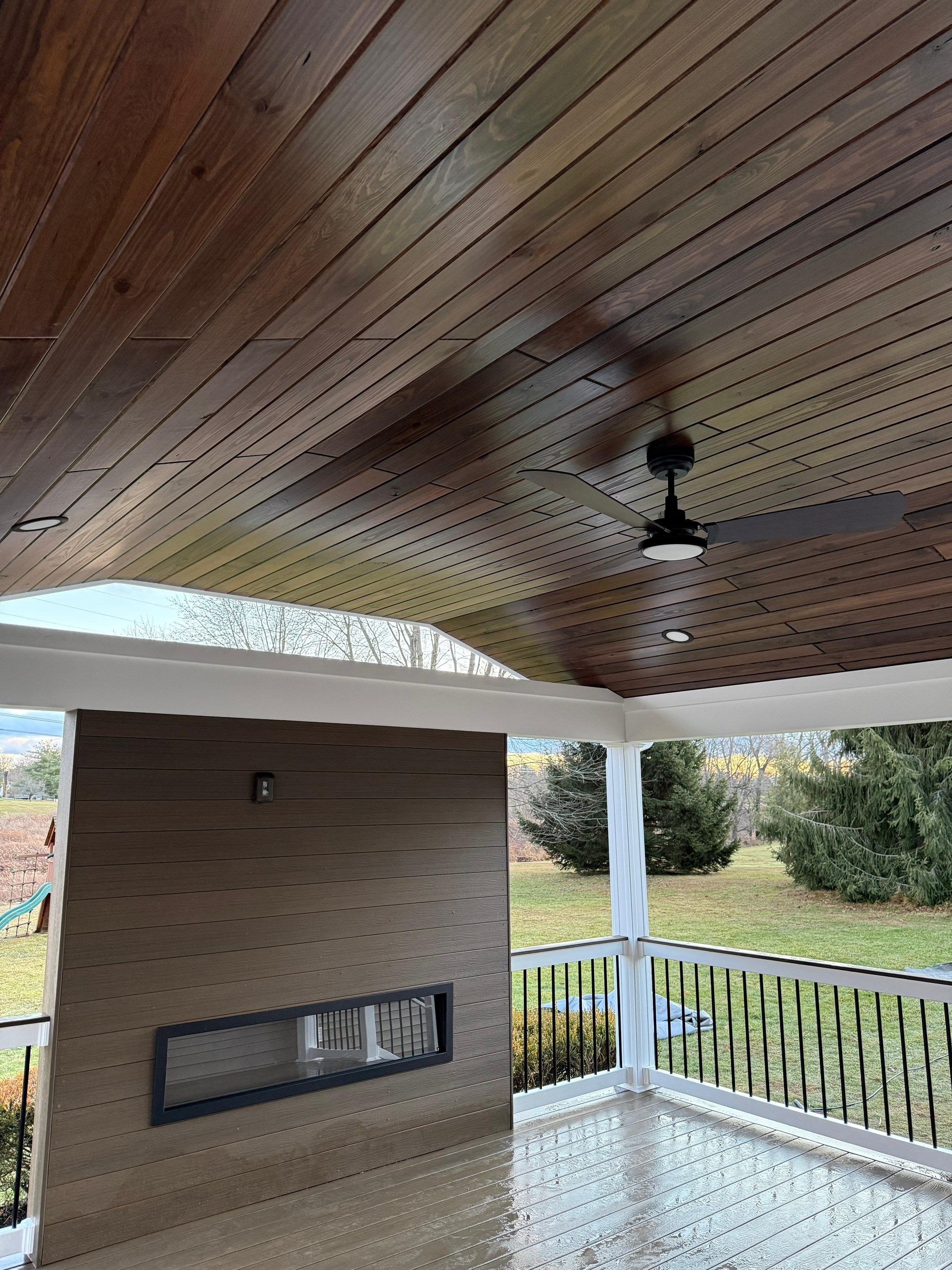 New Deck With a Roof and TV Mount in Raritan, New Jersey by deck guardian